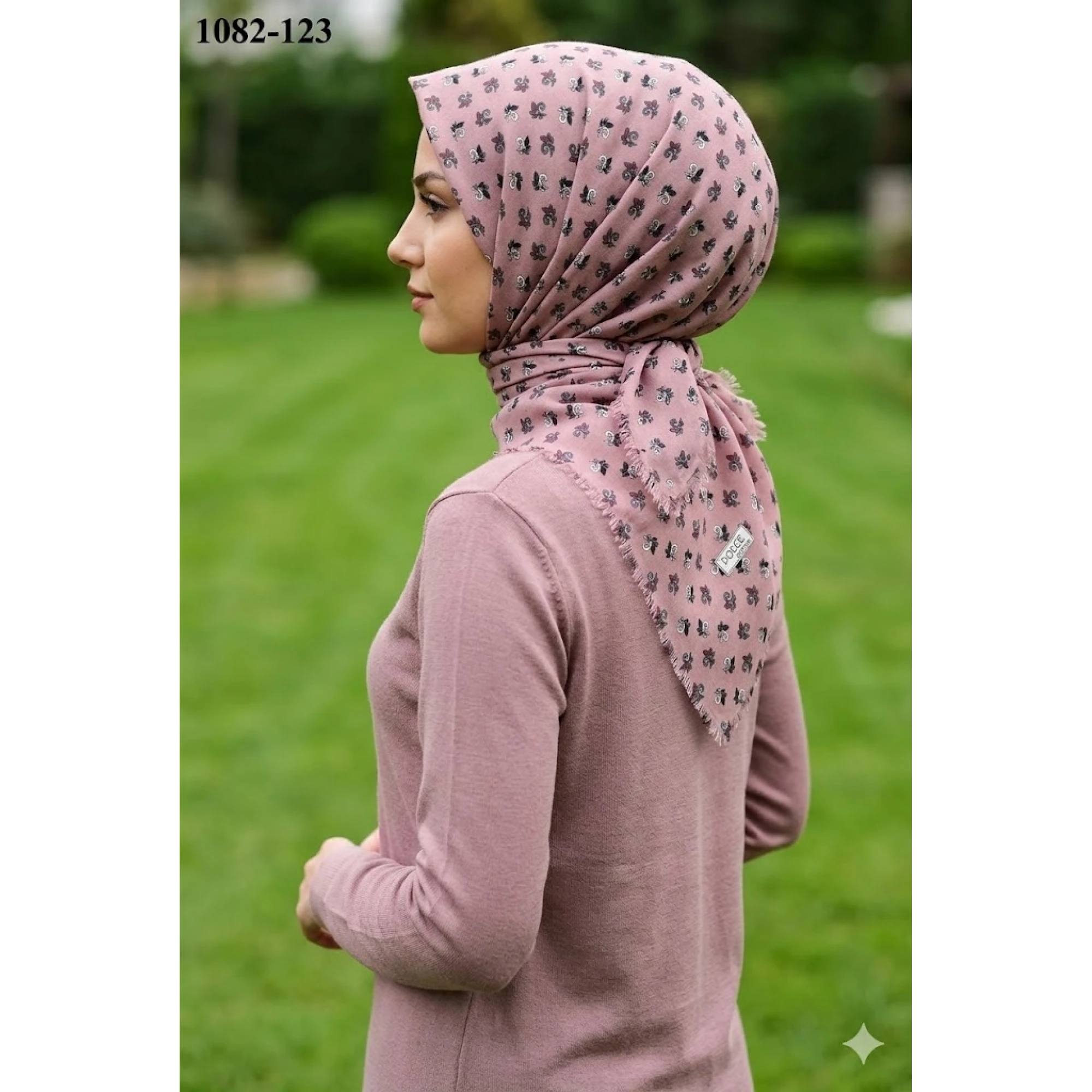 Dolce Cool Desenli Dimi Pamuk Eşarp 1082-123