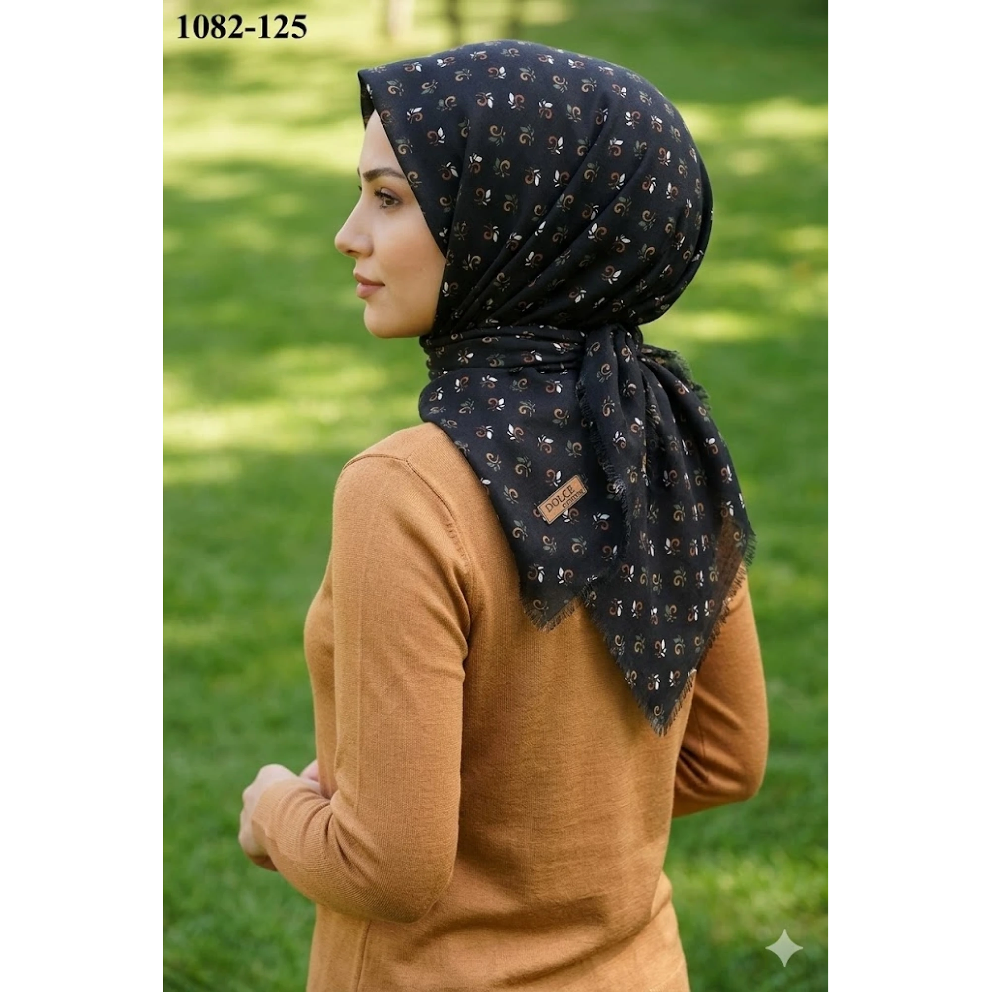 Dolce Cool Desenli Dimi Pamuk Eşarp 1082-125