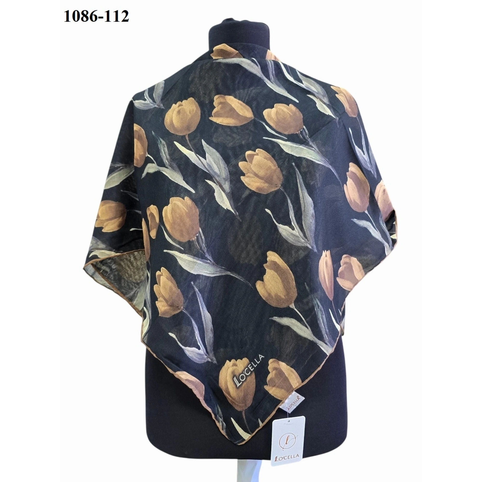 Locella Soft Pamuk Eşarp (Siyah-Sarı) 1086-112