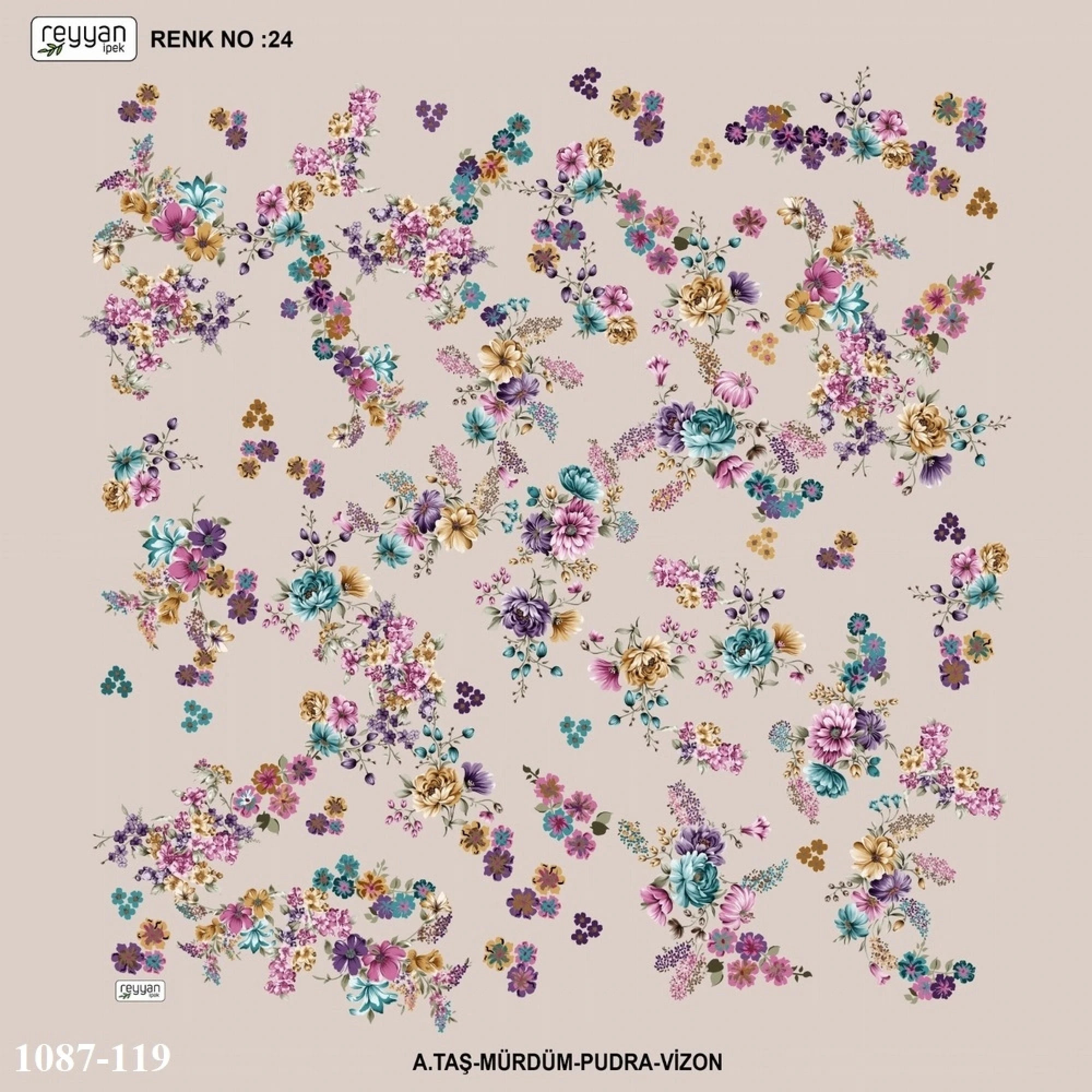 Reyyan İpek Desenli Oyalık Yazma 1087-119