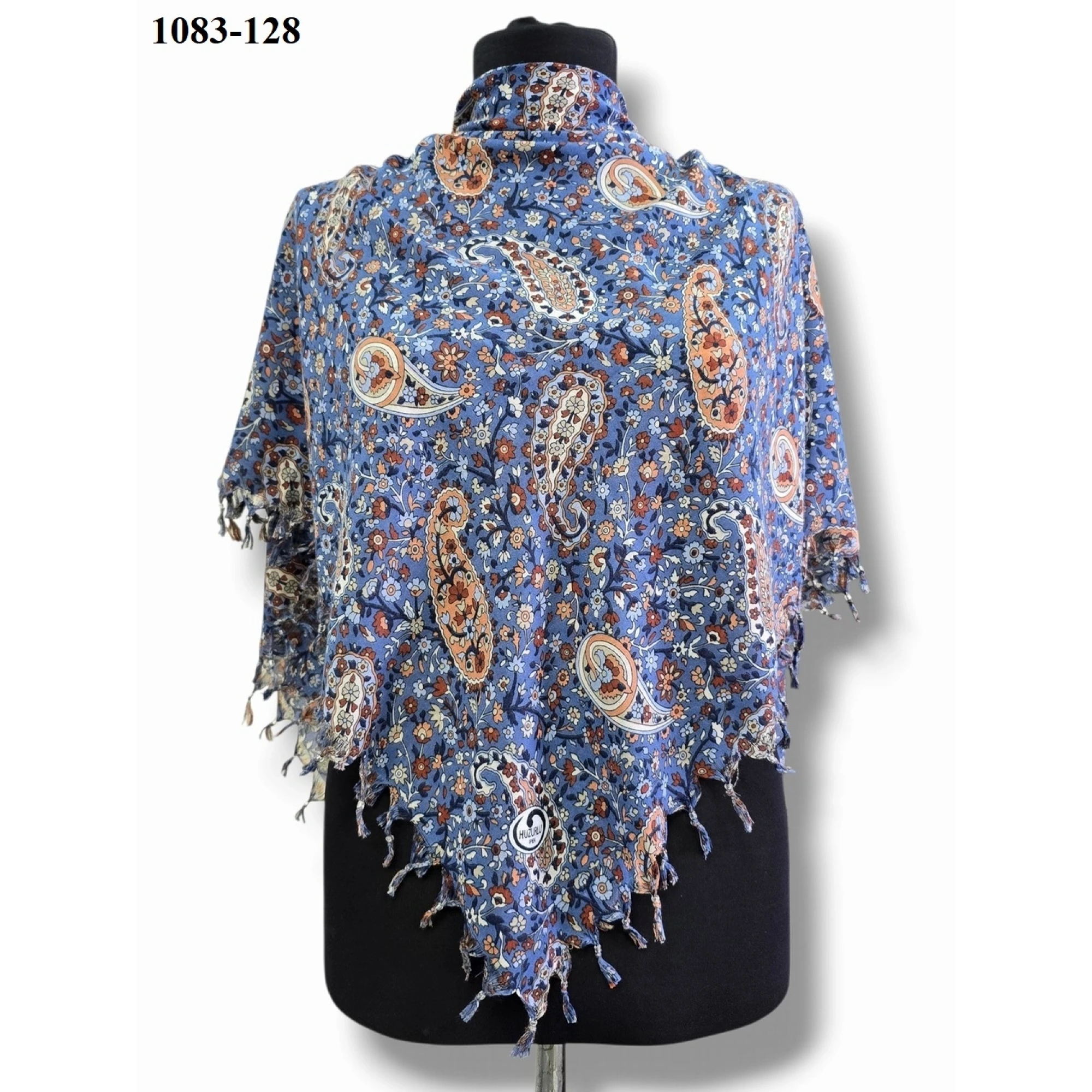 Huzurlu İpek Desenli Sökme Boncuklu Eşarp 1083-128