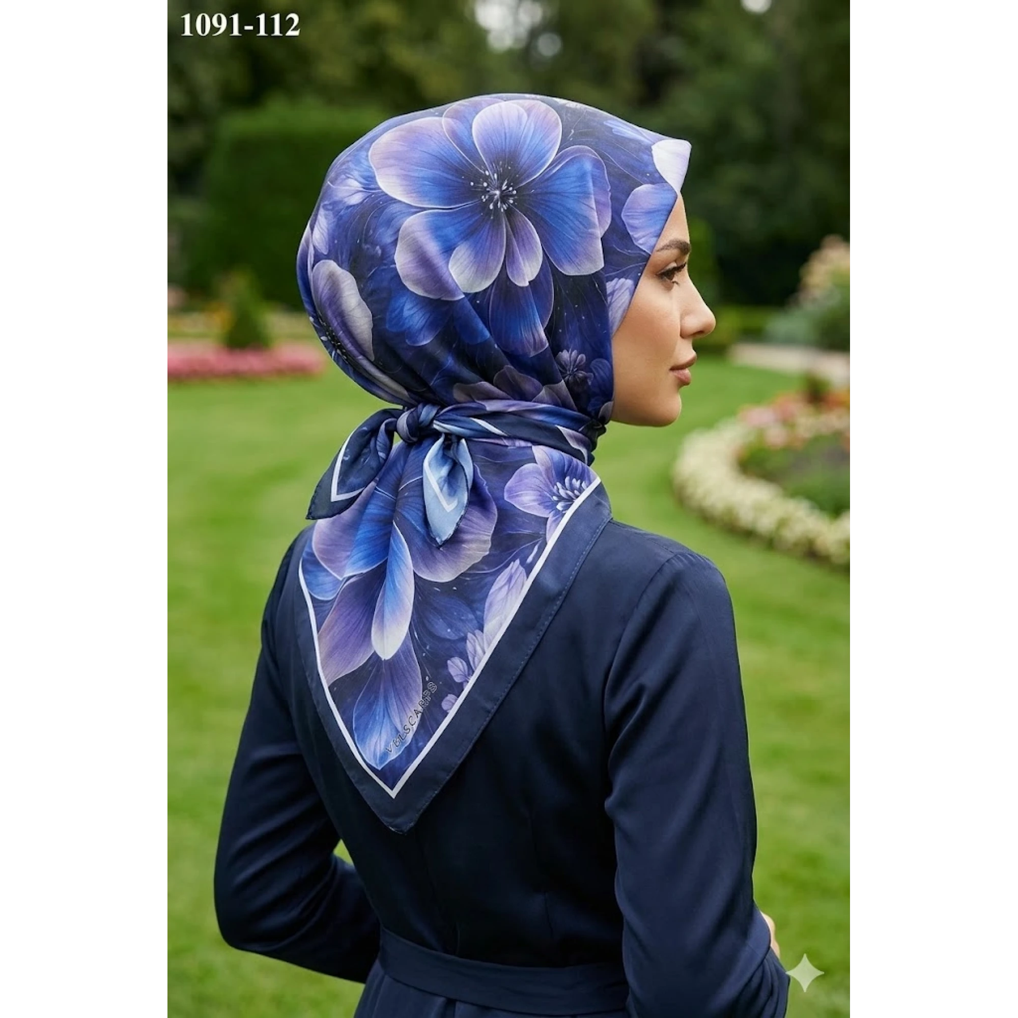 Velscarfs Soft Pamuk Parla Eşarp (Lacivert) 1091-112