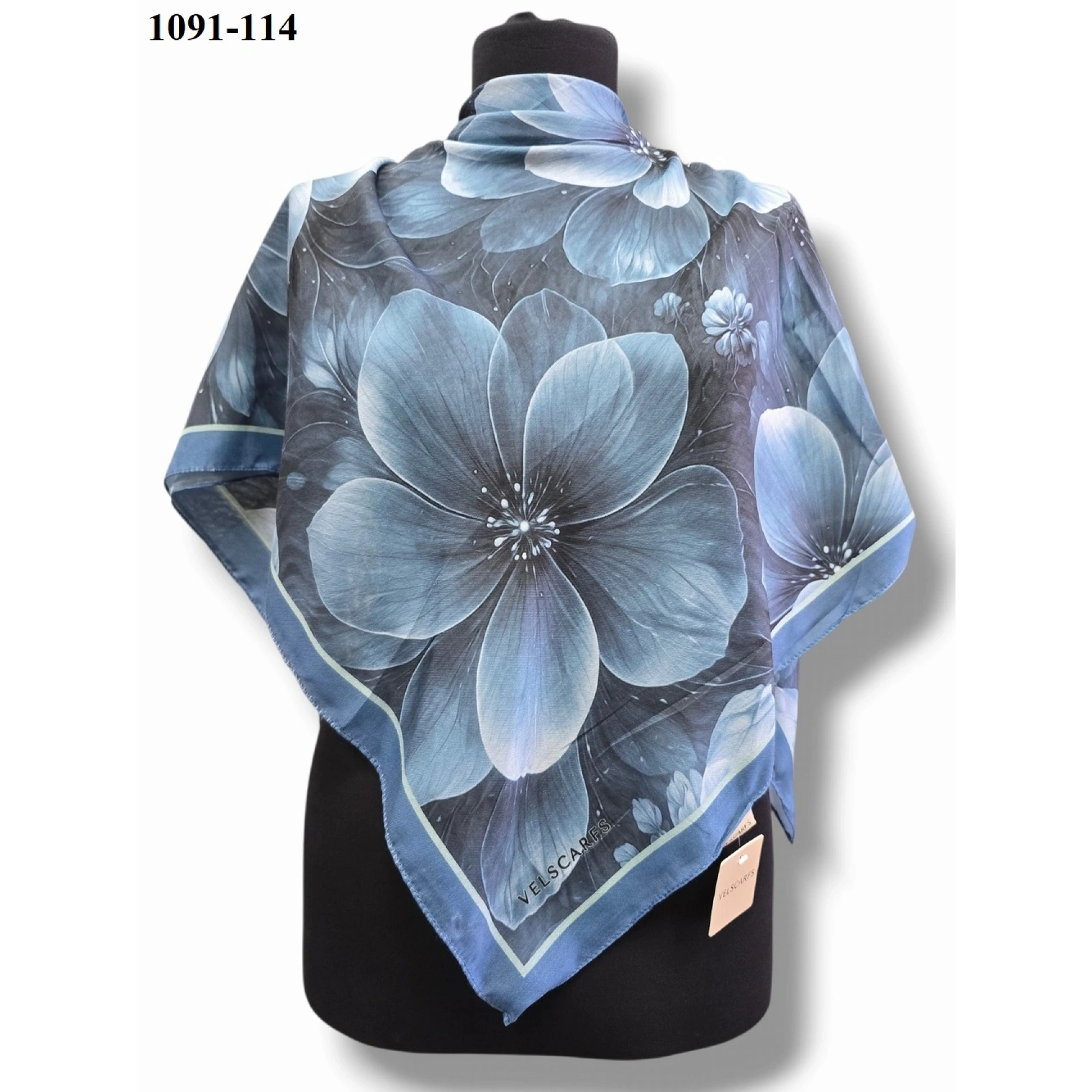 Velscarfs Soft Pamuk Parla Eşarp (İndigo) 1091-114