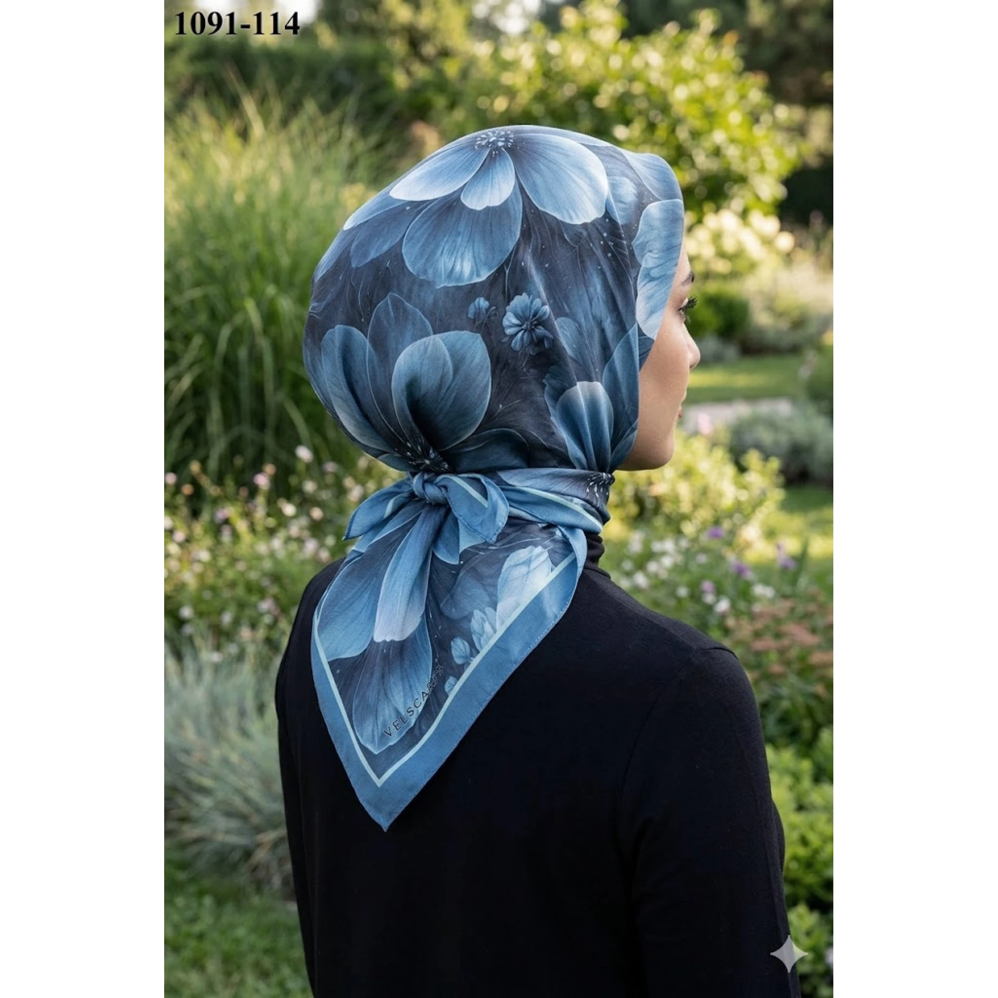 Velscarfs Soft Pamuk Parla Eşarp (İndigo) 1091-114