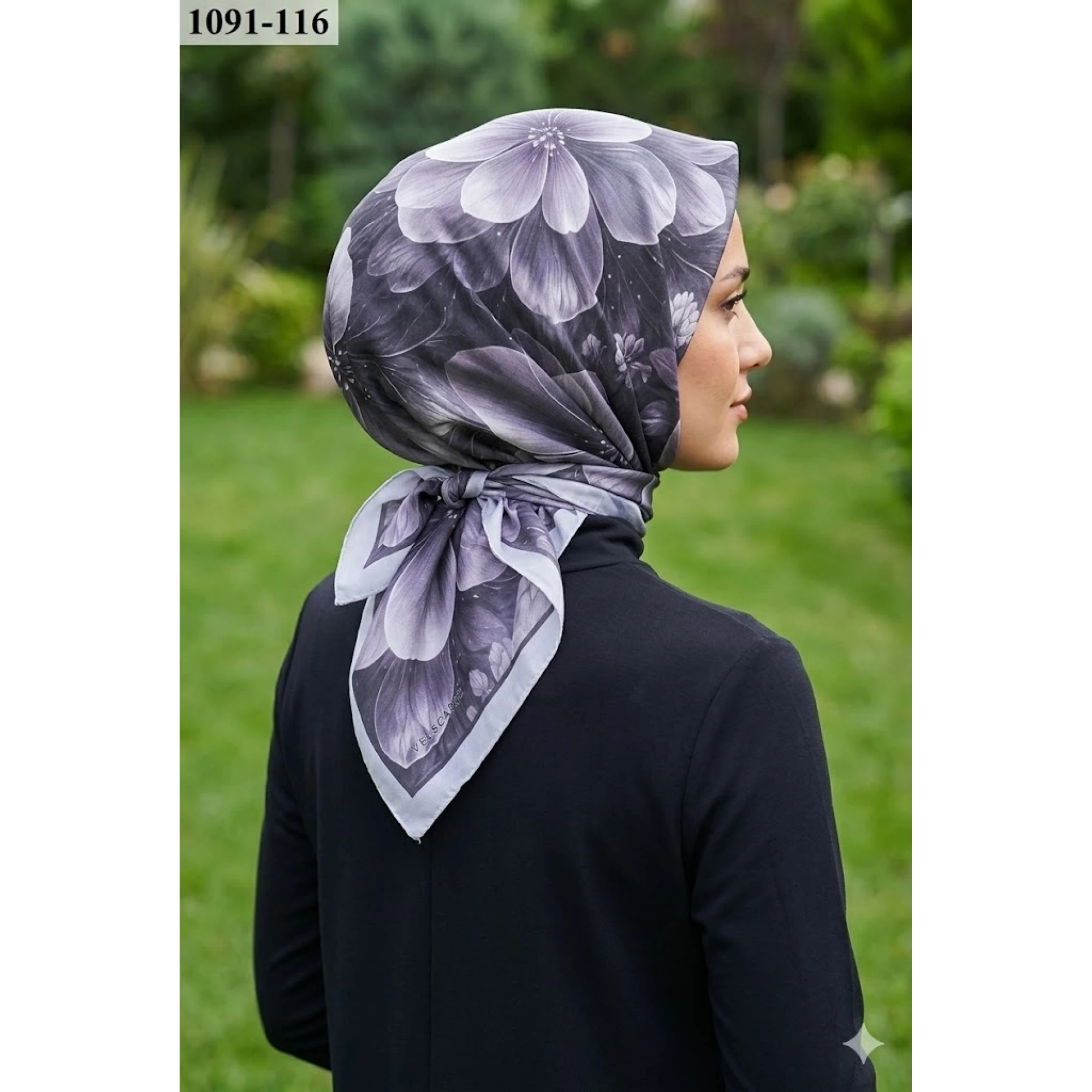 Velscarfs Soft Pamuk Parla Eşarp (Gümüş Gri) 1091-116