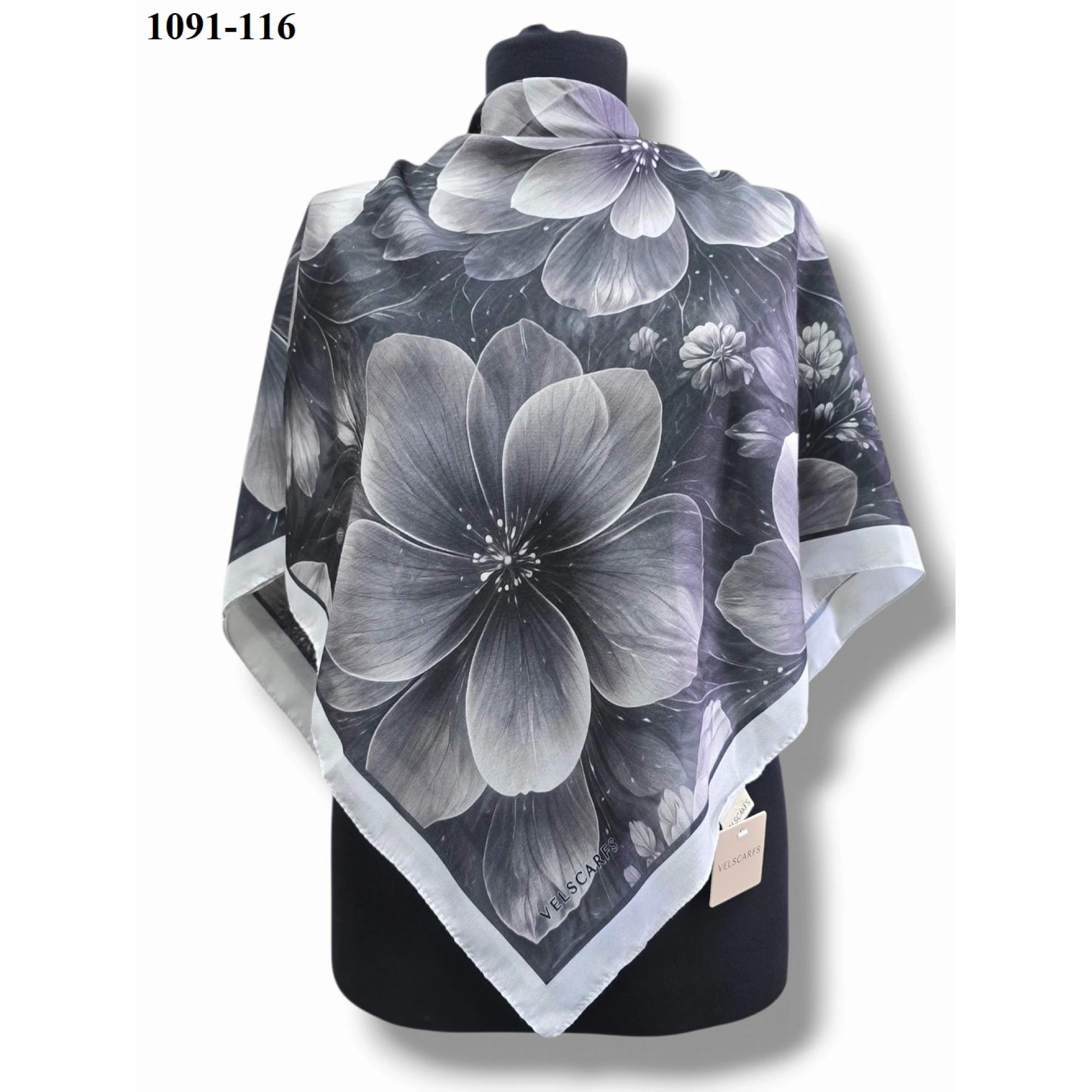 Velscarfs Soft Pamuk Parla Eşarp (Gümüş Gri) 1091-116