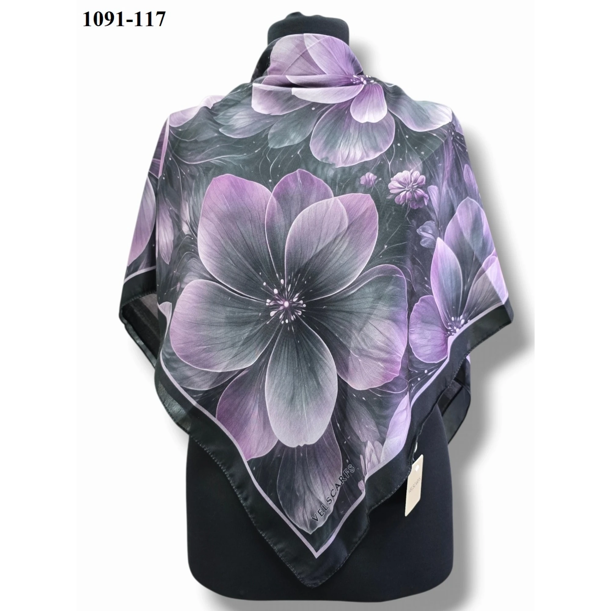 Velscarfs Soft Pamuk Parla Eşarp (Siyah) 1091-117