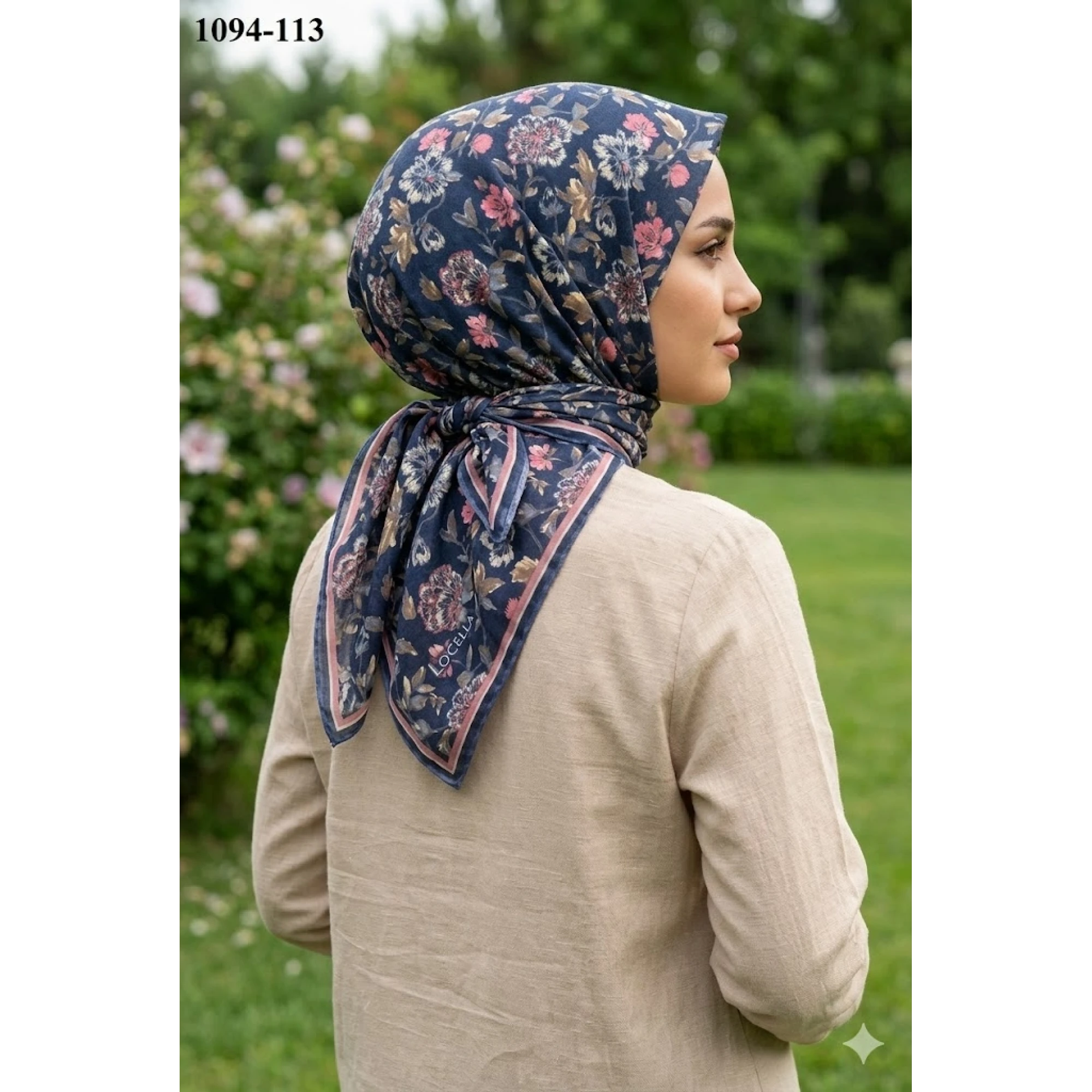 Locella Soft Pamuk Eşarp (Lacivert) 1094-113
