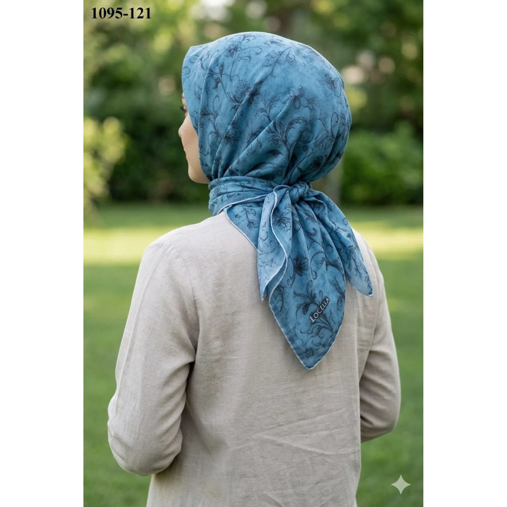 Locella Soft Pamuk Eşarp (Turkuaz Mavi) 1095-121
