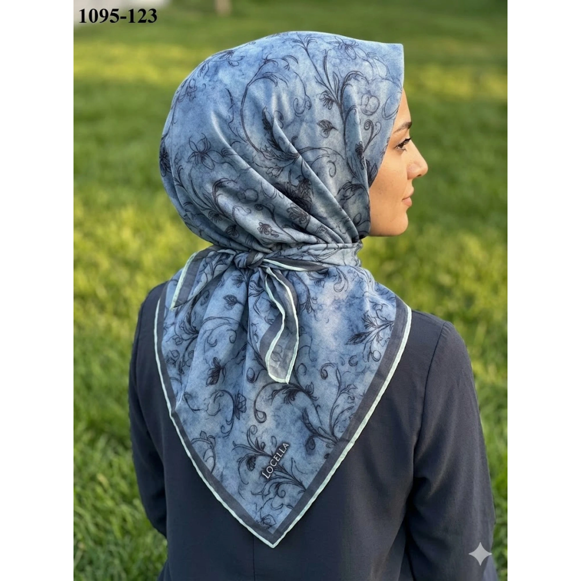 Locella Soft Pamuk Eşarp (Mavi) 1095-123