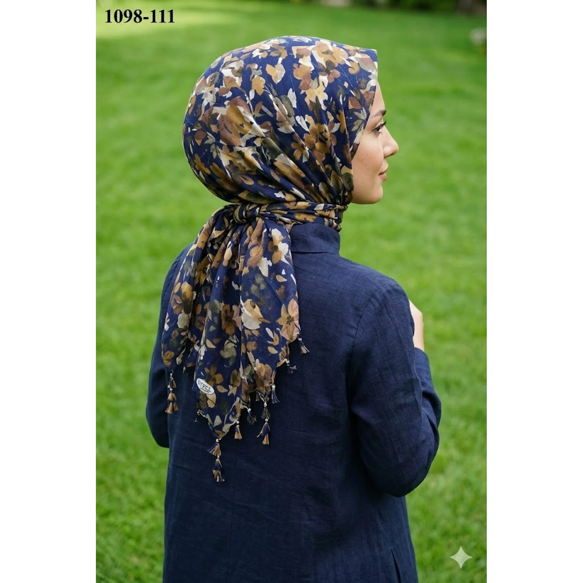 Eyfel Desenli Sökme Boncuklu Eşarp 1098-113