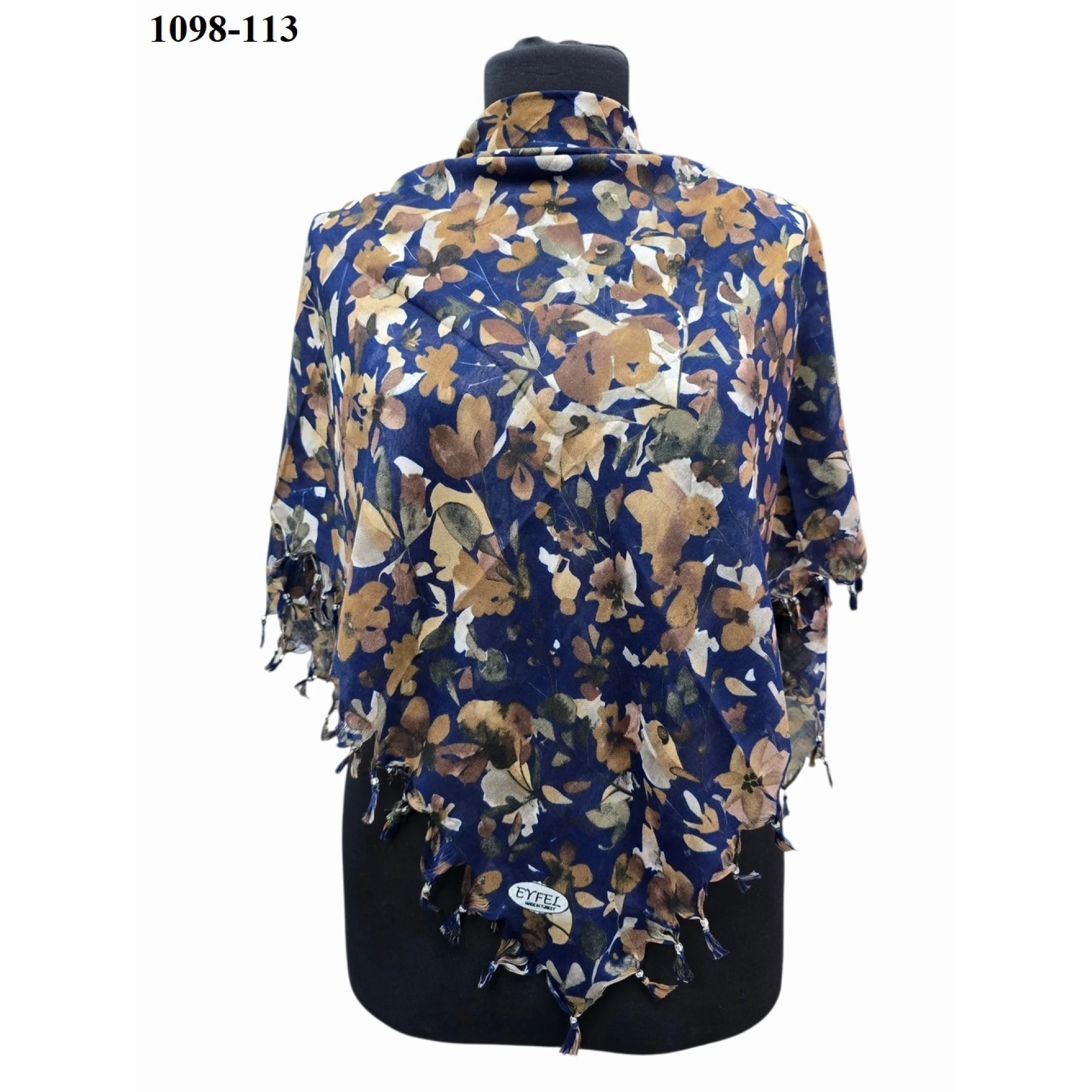 Eyfel Desenli Sökme Boncuklu Eşarp 1098-113