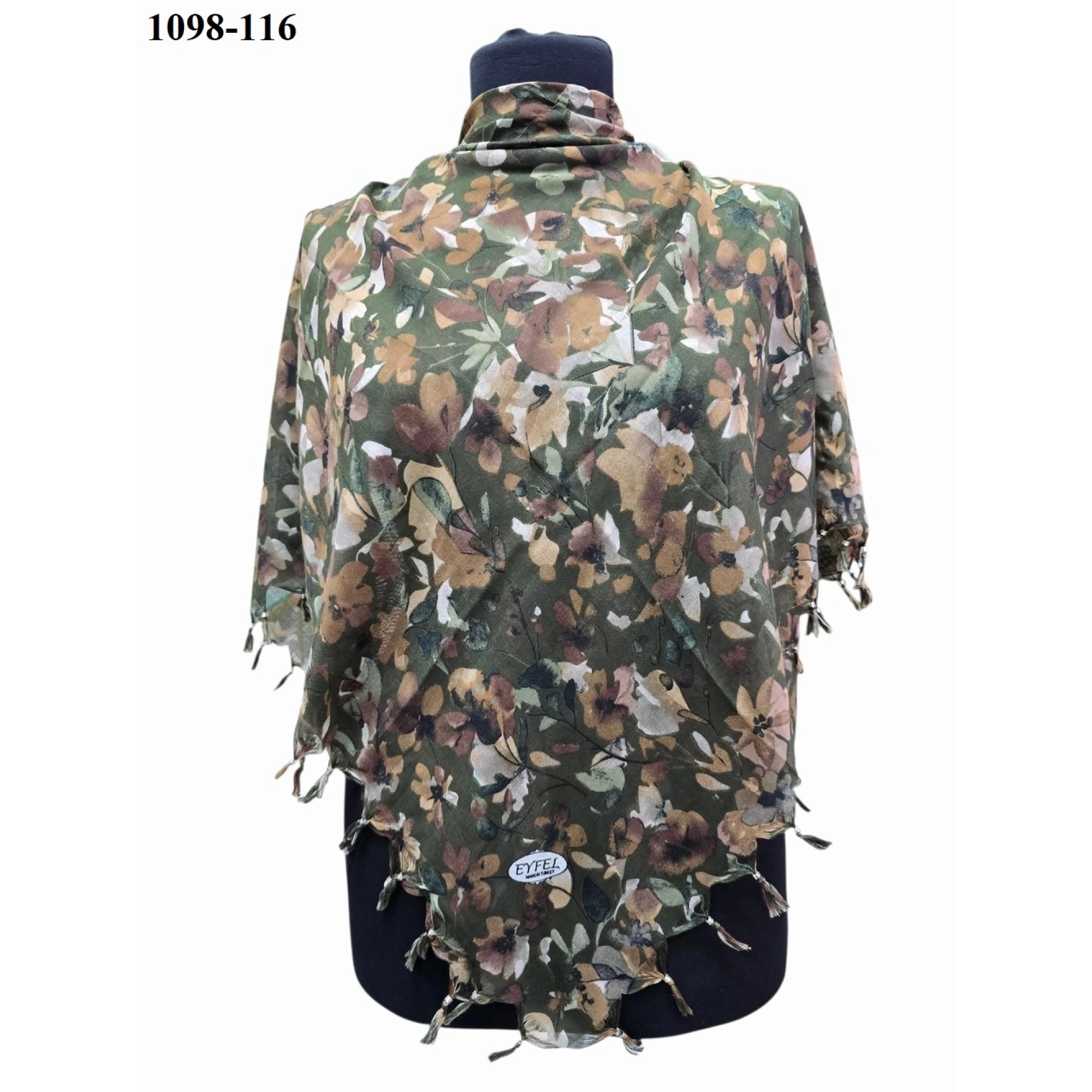 Eyfel Desenli Sökme Boncuklu Eşarp 1098-116