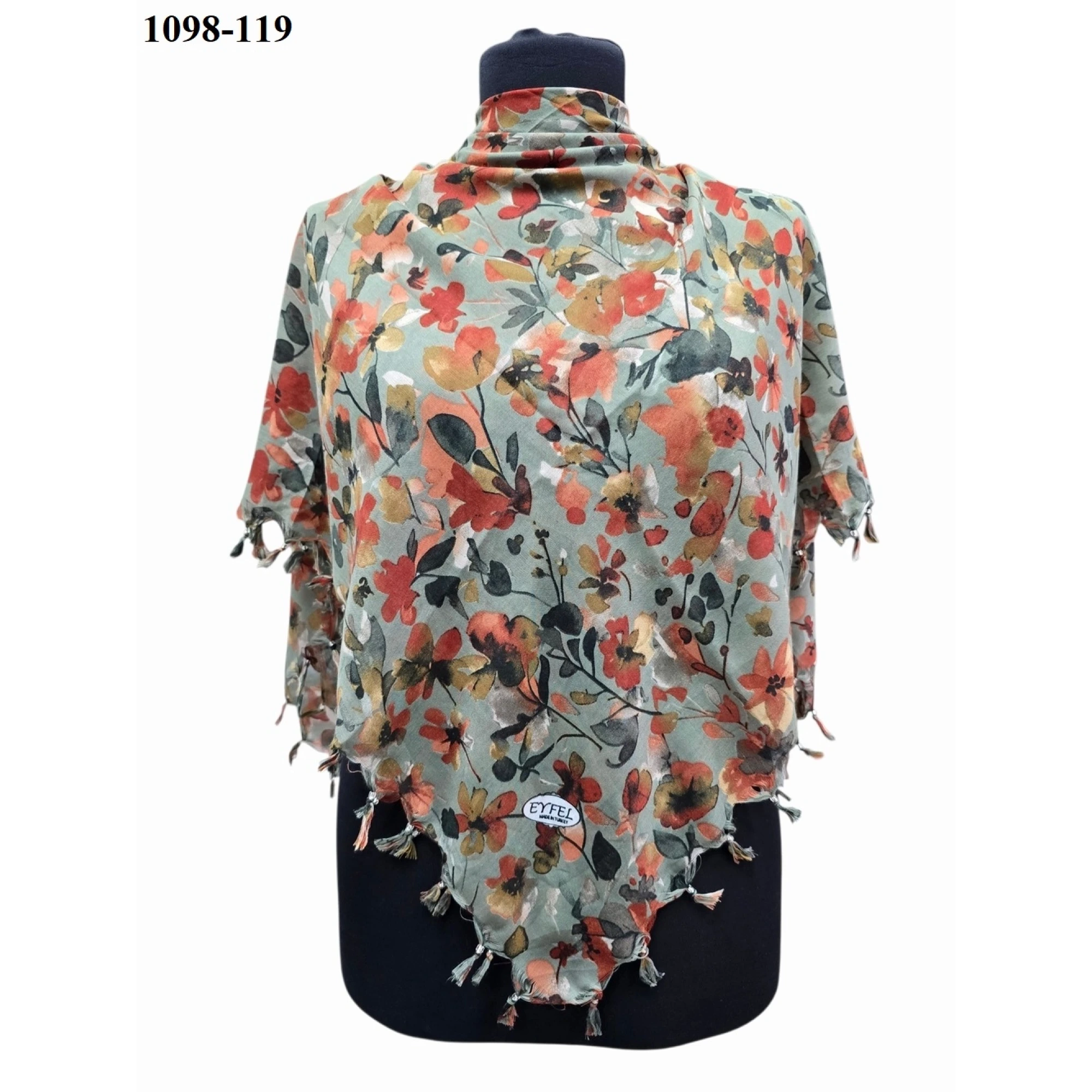 Eyfel Desenli Sökme Boncuklu Eşarp 1098-119