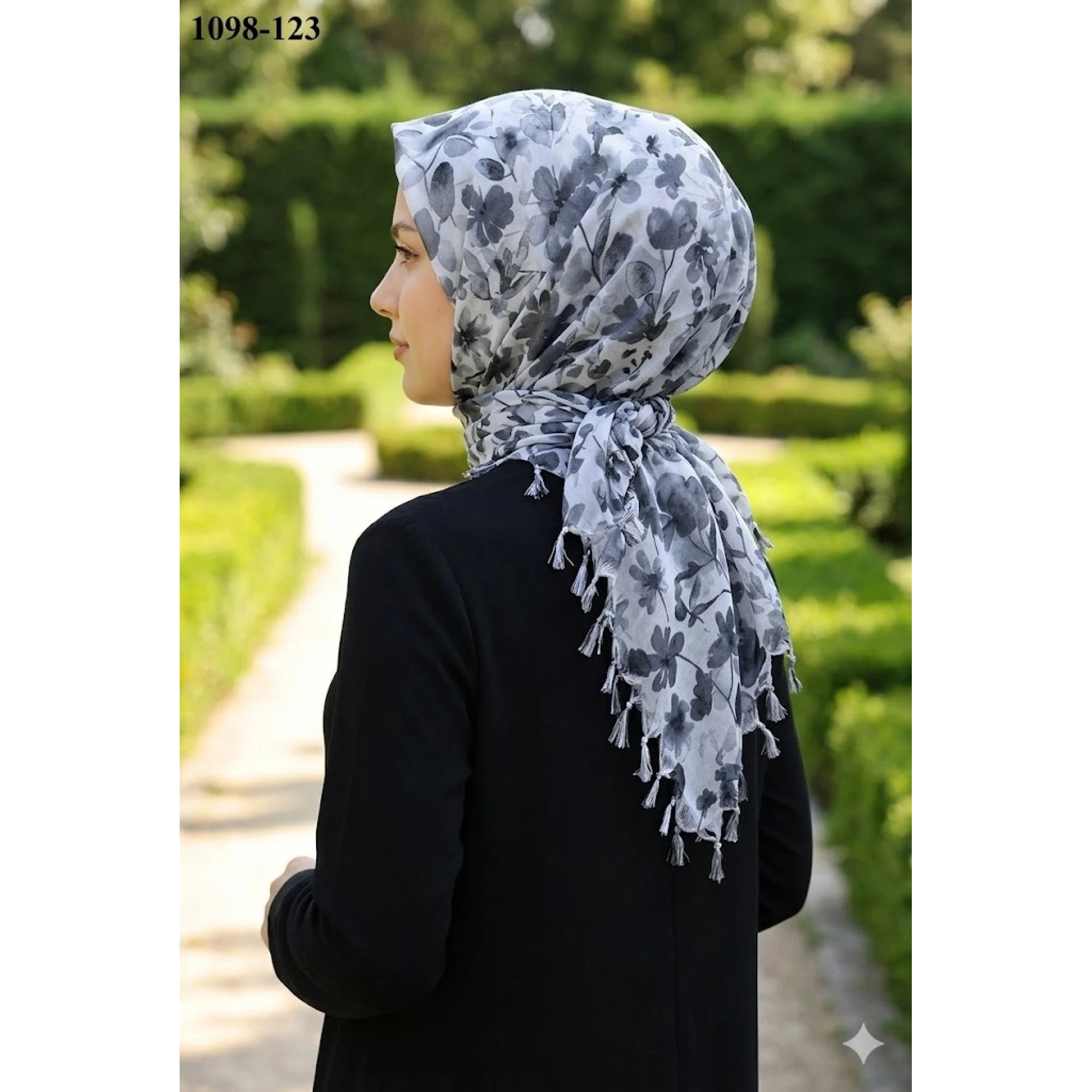 Eyfel Desenli Sökme Boncuklu Eşarp 1098-123