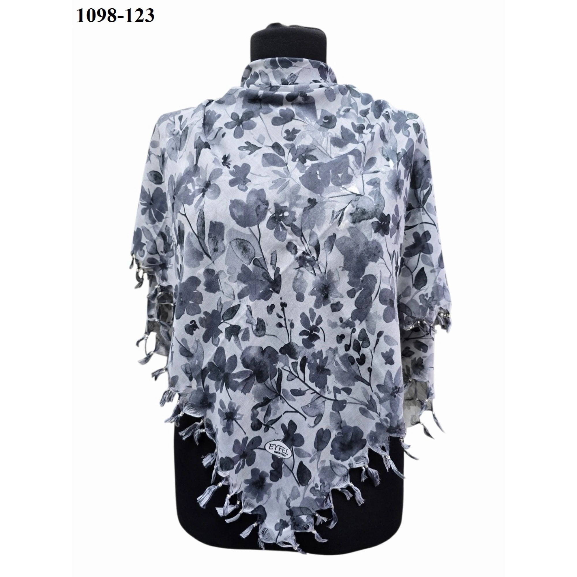 Eyfel Desenli Sökme Boncuklu Eşarp 1098-123