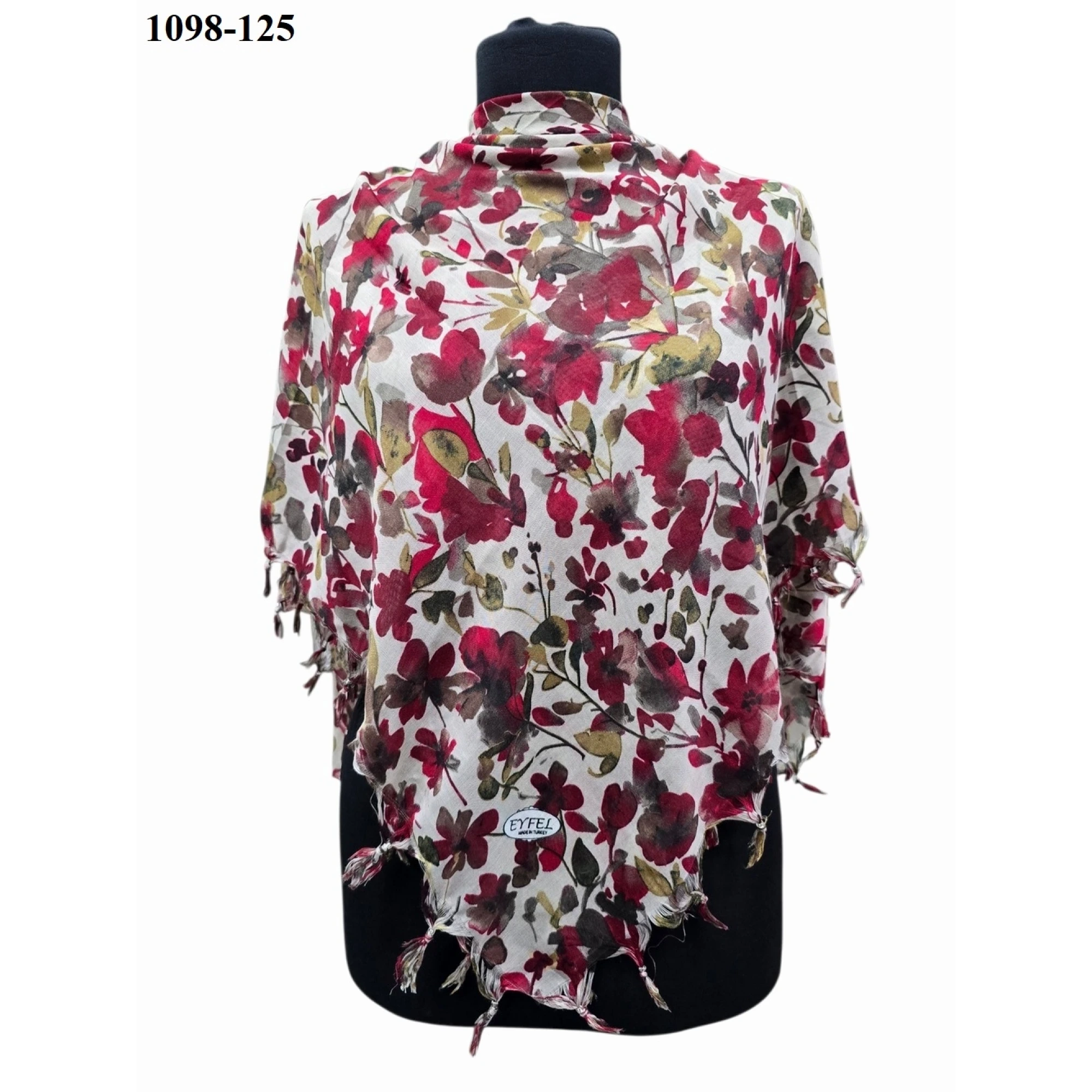 Eyfel Desenli Sökme Boncuklu Eşarp 1098-125