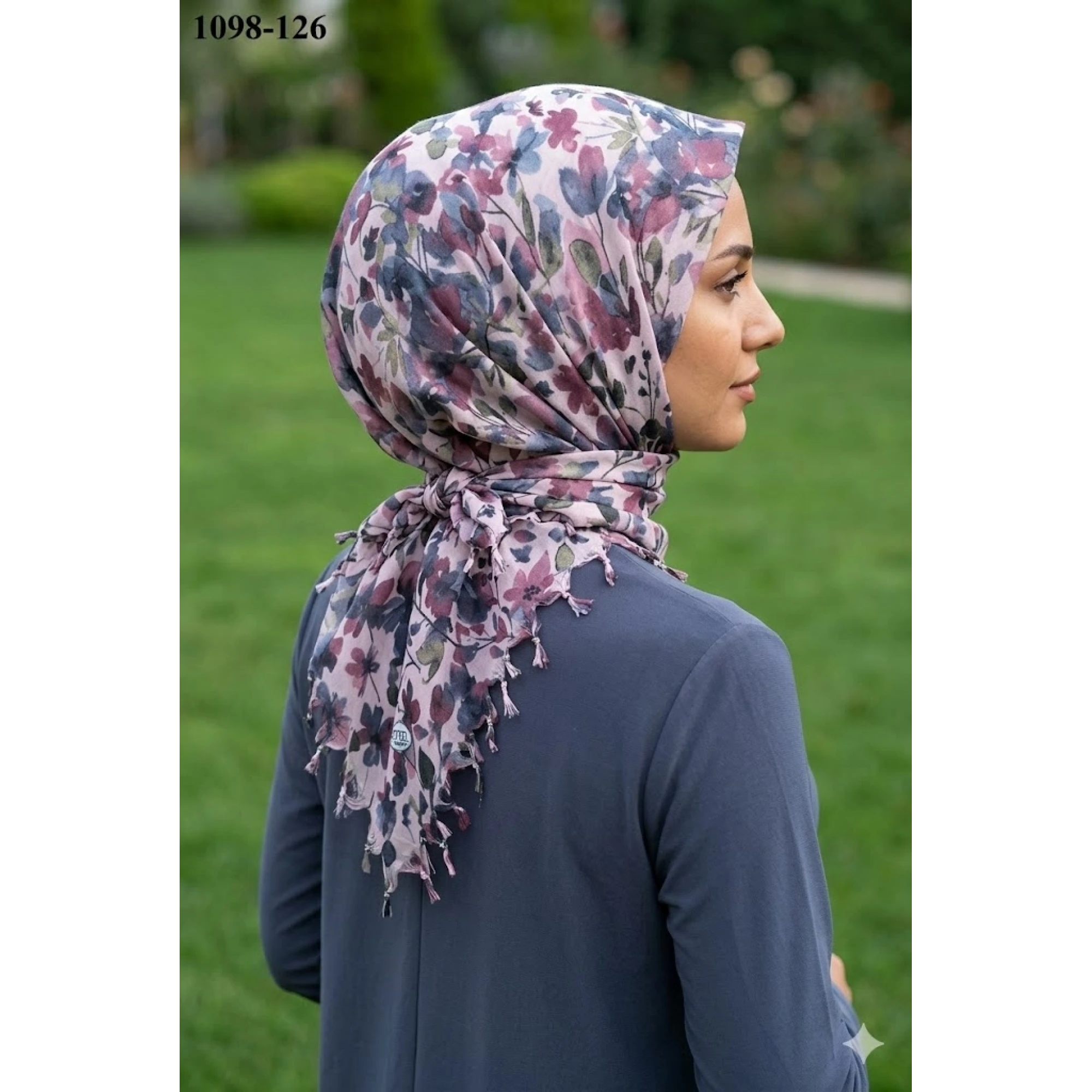 Eyfel Desenli Sökme Boncuklu Eşarp 1098-126