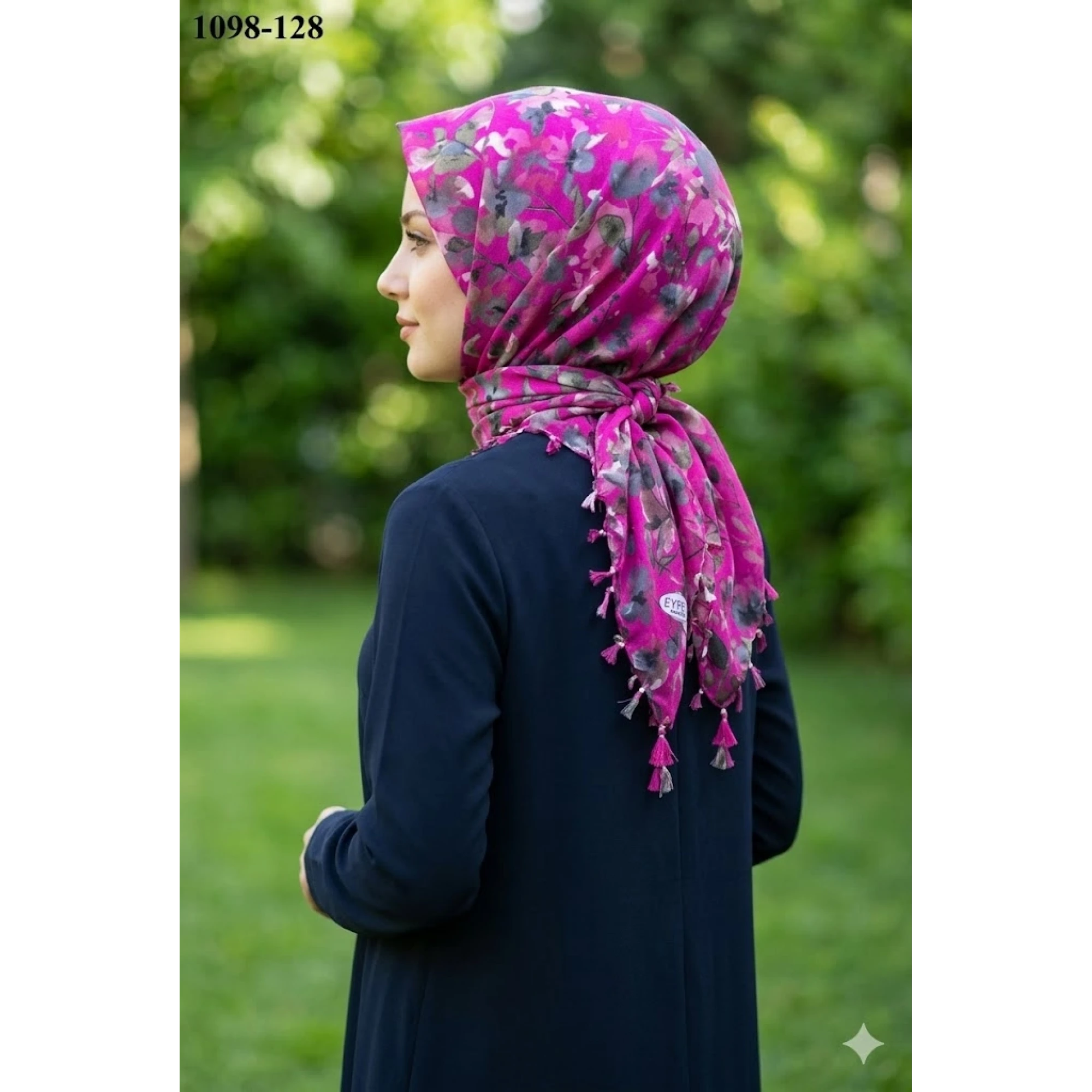 Eyfel Desenli Sökme Boncuklu Eşarp 1098-128