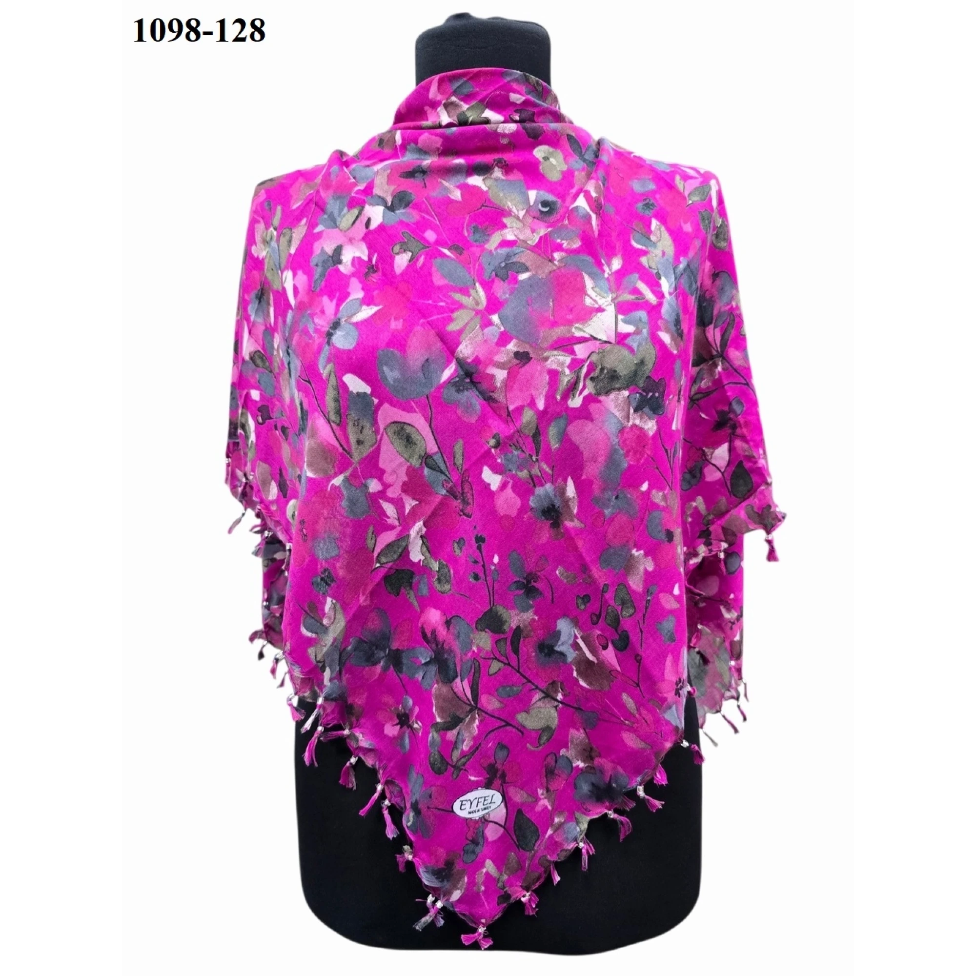 Eyfel Desenli Sökme Boncuklu Eşarp 1098-128