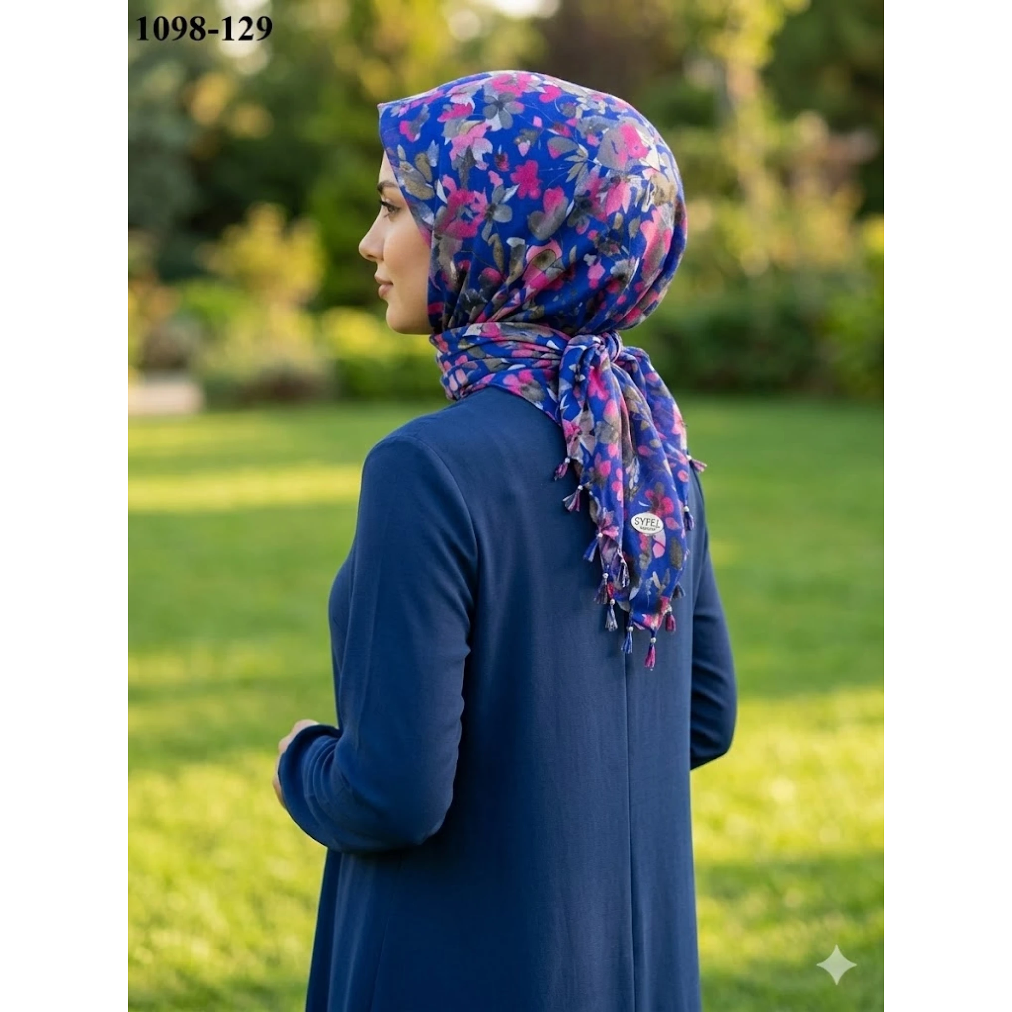 Eyfel Desenli Sökme Boncuklu Eşarp 1098-129