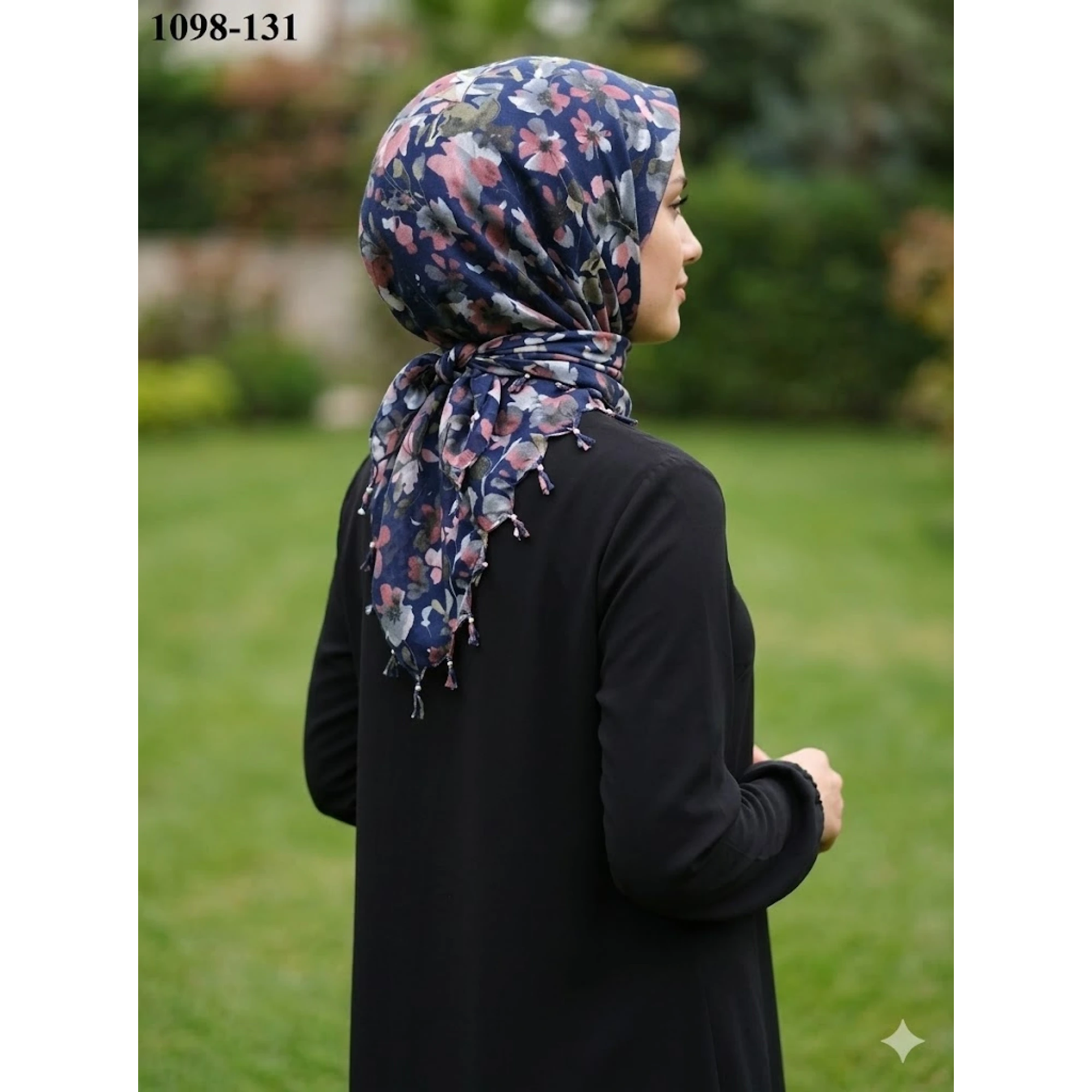 Eyfel Desenli Sökme Boncuklu Eşarp 1098-131