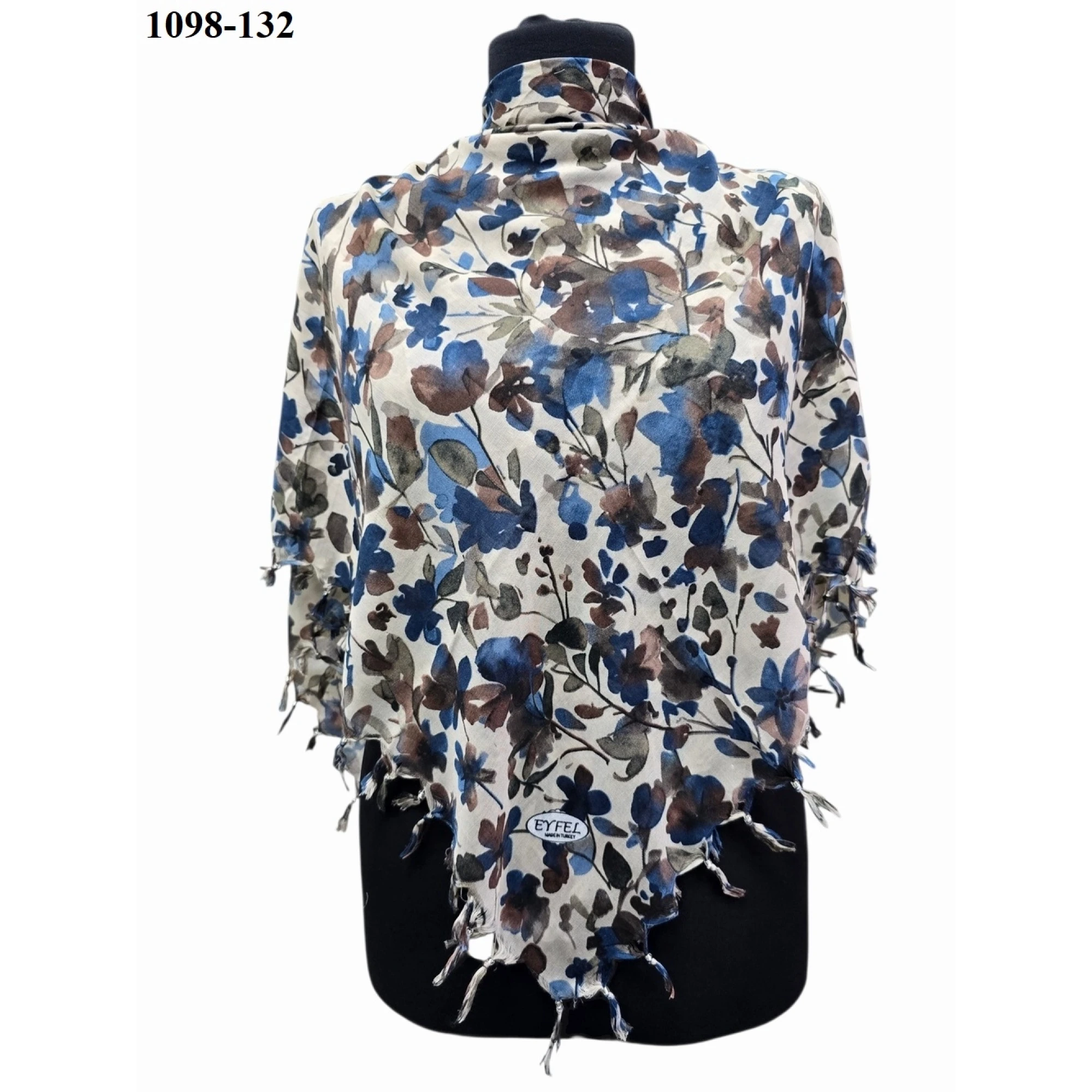 Eyfel Desenli Sökme Boncuklu Eşarp 1098-132