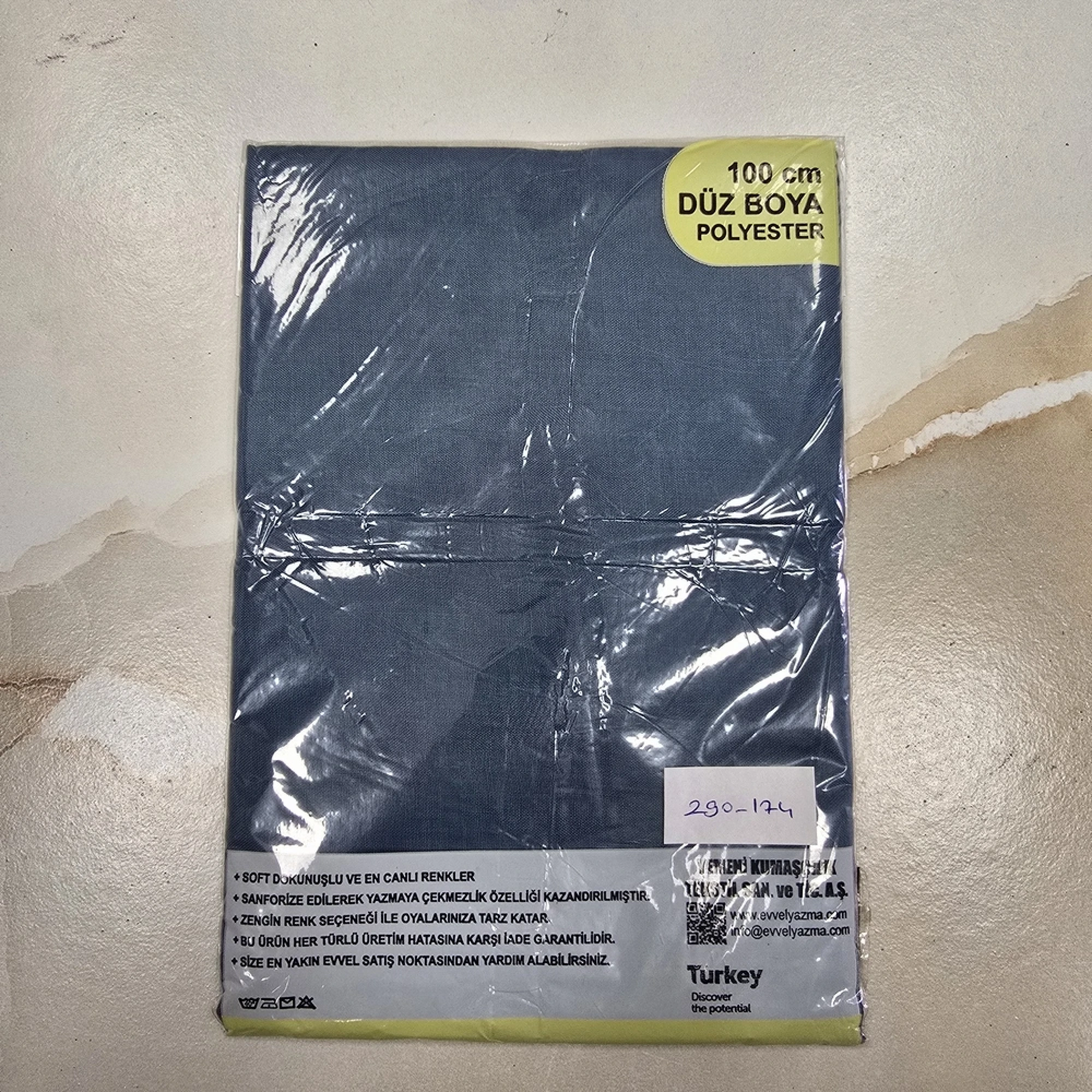 Düz Renk Ekonomik Poşetli Oyalık Yazma Petrol 290-174