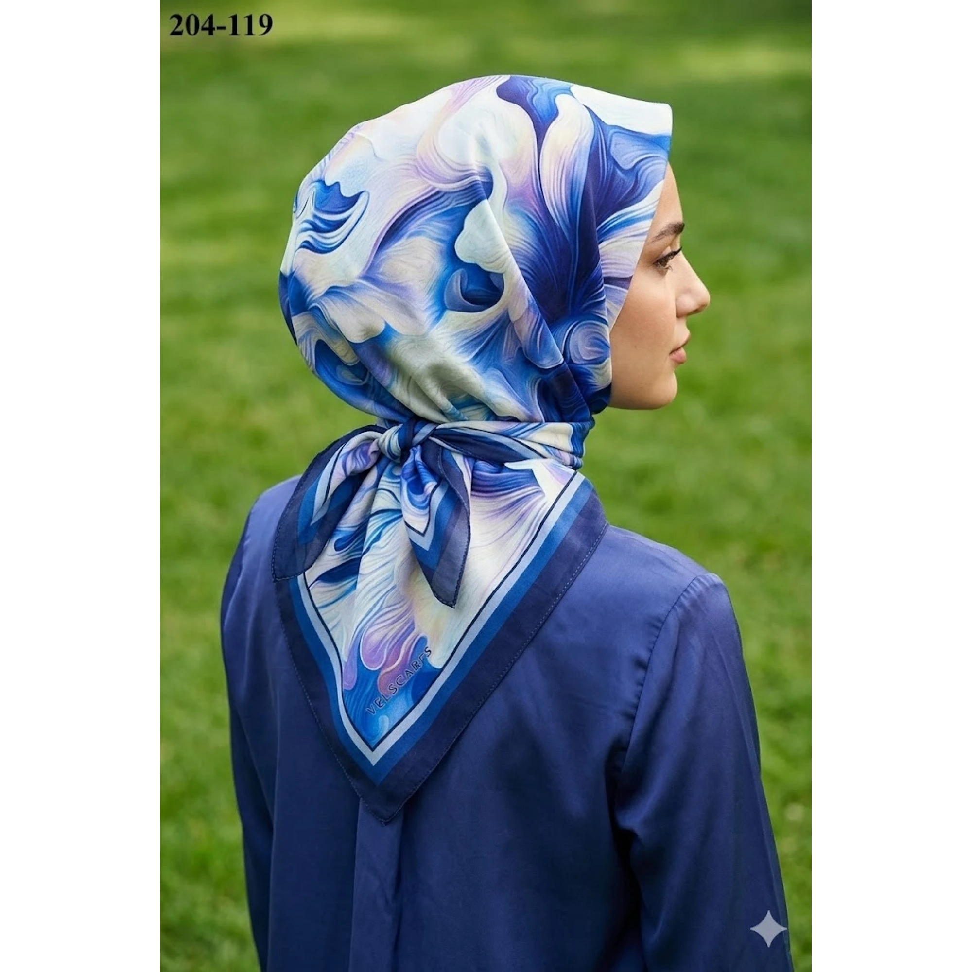 Velscarfs Soft Pamuk Parla Eşarp (Lacivert) 204-119