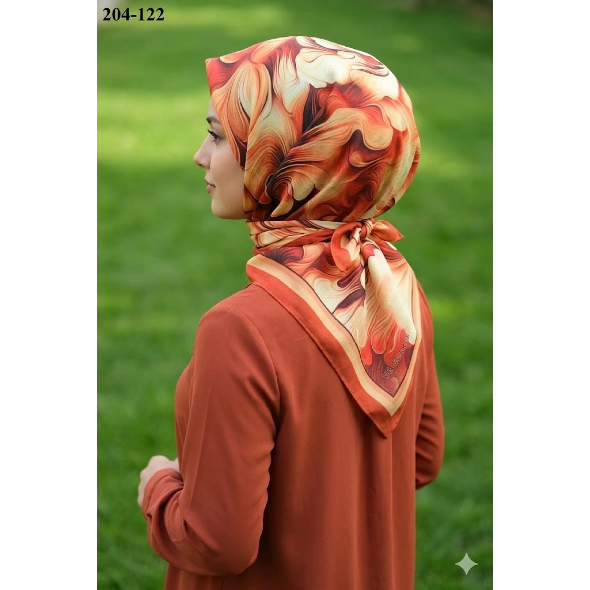 Velscarfs Soft Pamuk Parla Eşarp (Turuncu) 204-122