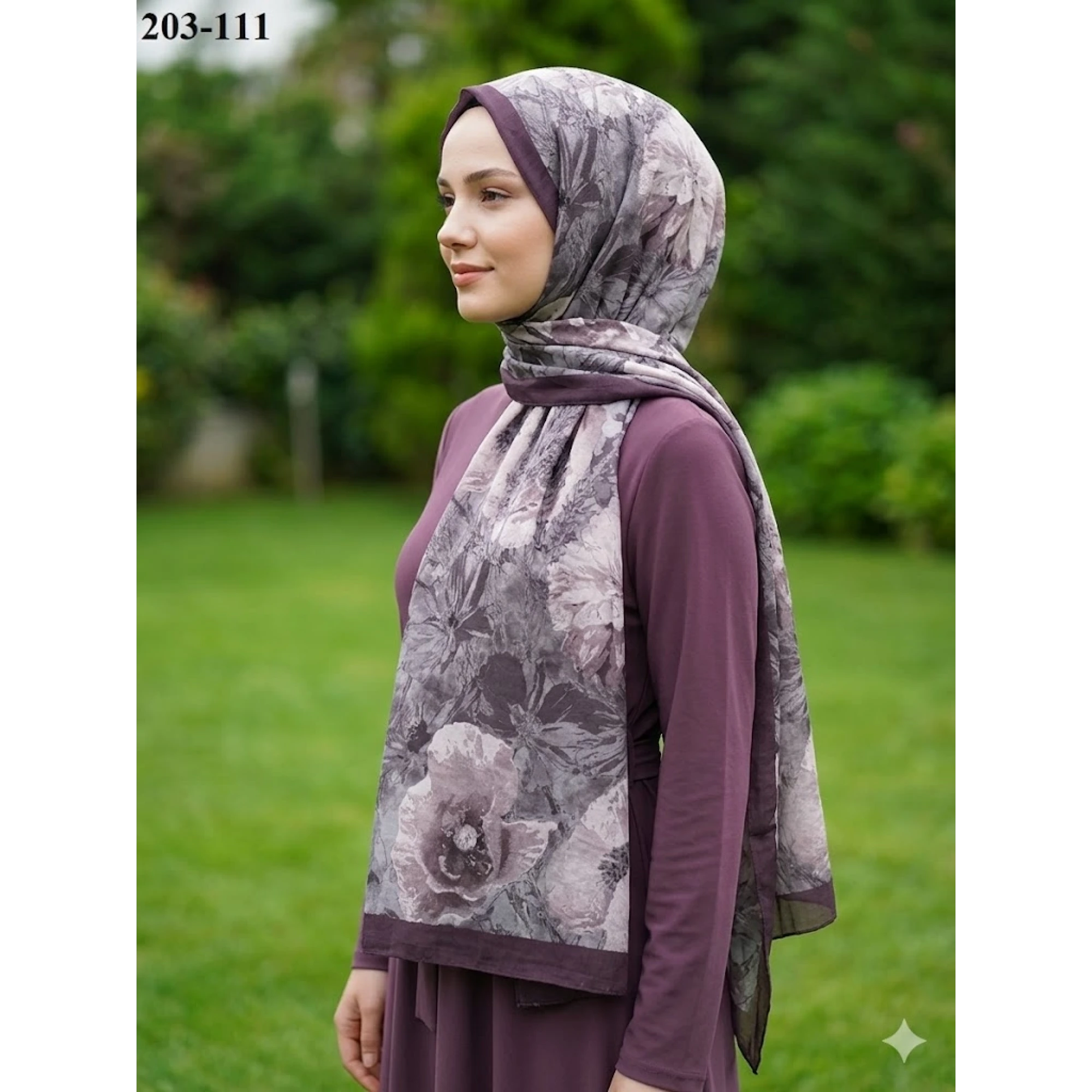 Moon Scarf Bambu Kraş Pamuk Şal (Eski Lavanta) 203-111