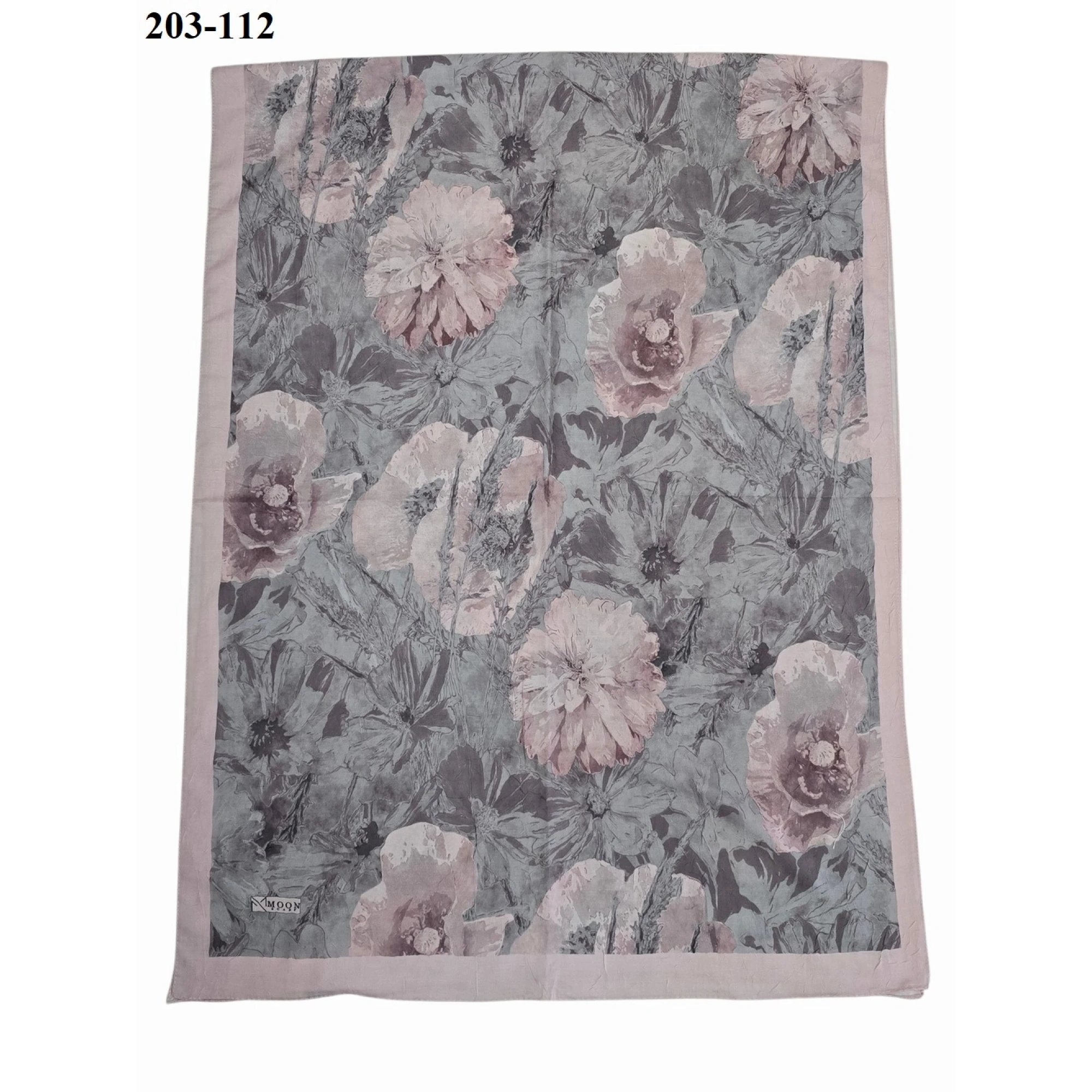 Moon Scarf Bambu Kraş Pamuk Şal (Pudra) 203-112