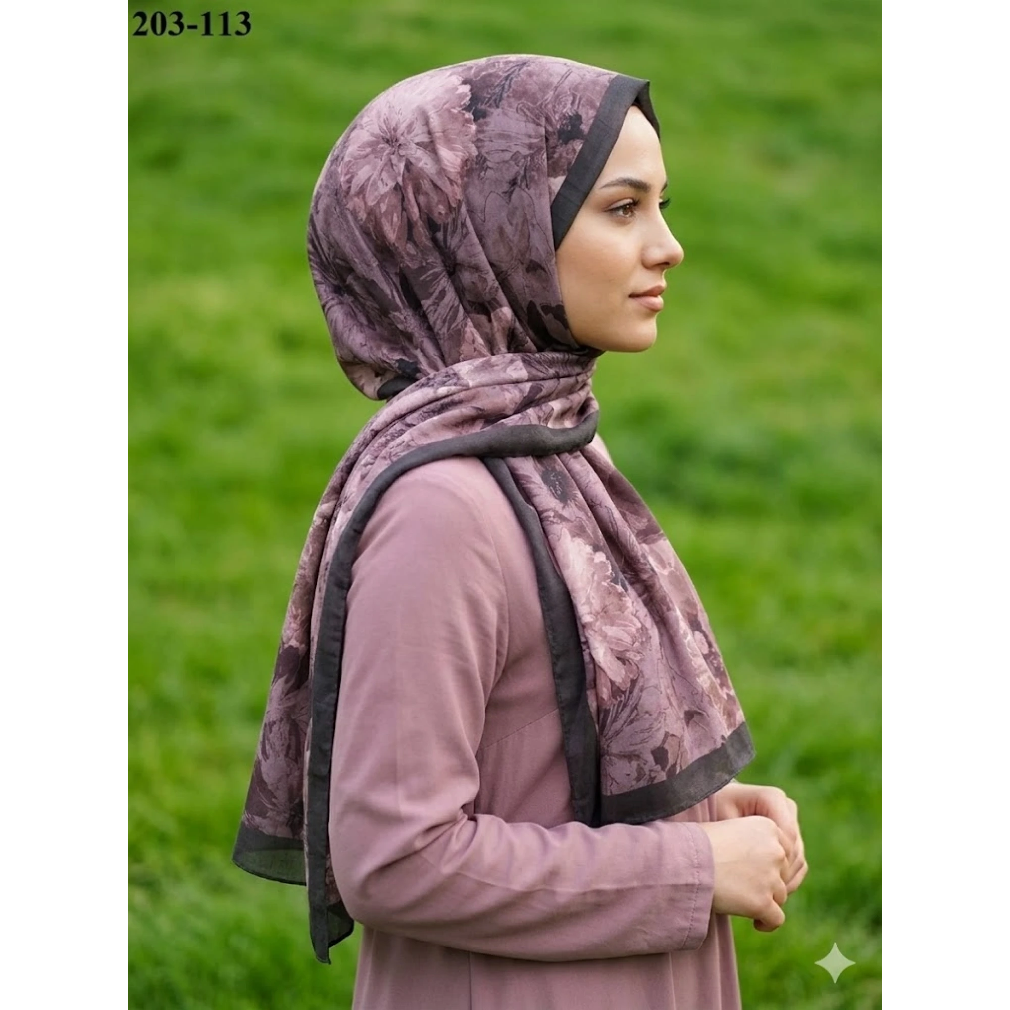 Moon Scarf Bambu Kraş Pamuk Şal (Kahve) 203-113