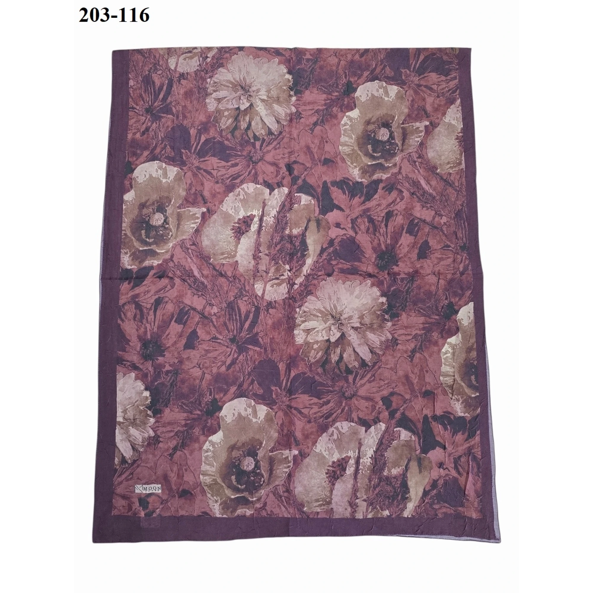 Moon Scarf Bambu Kraş Pamuk Şal (Mürdüm) 203-116