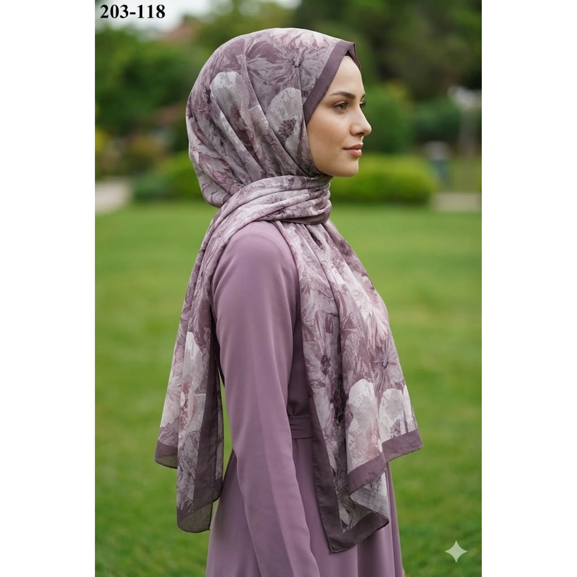 Moon Scarf Bambu Kraş Pamuk Şal (Eski Lavanta) 203-118