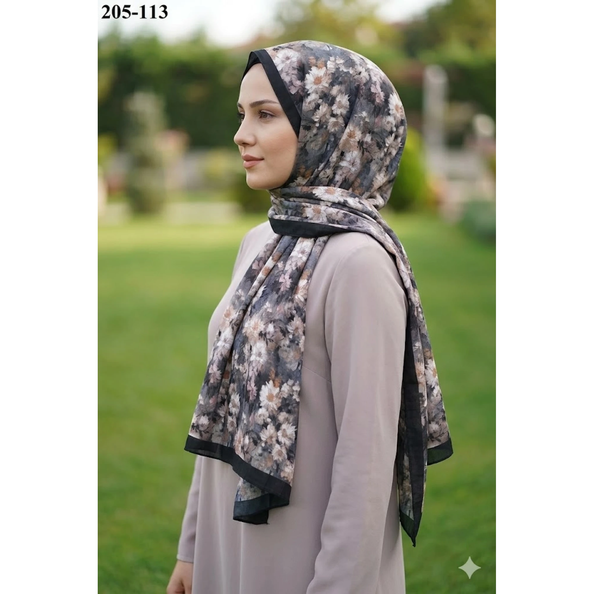 Belinda Scarf Bambu Kraş Pamuk Şal (Siyah) 205-113