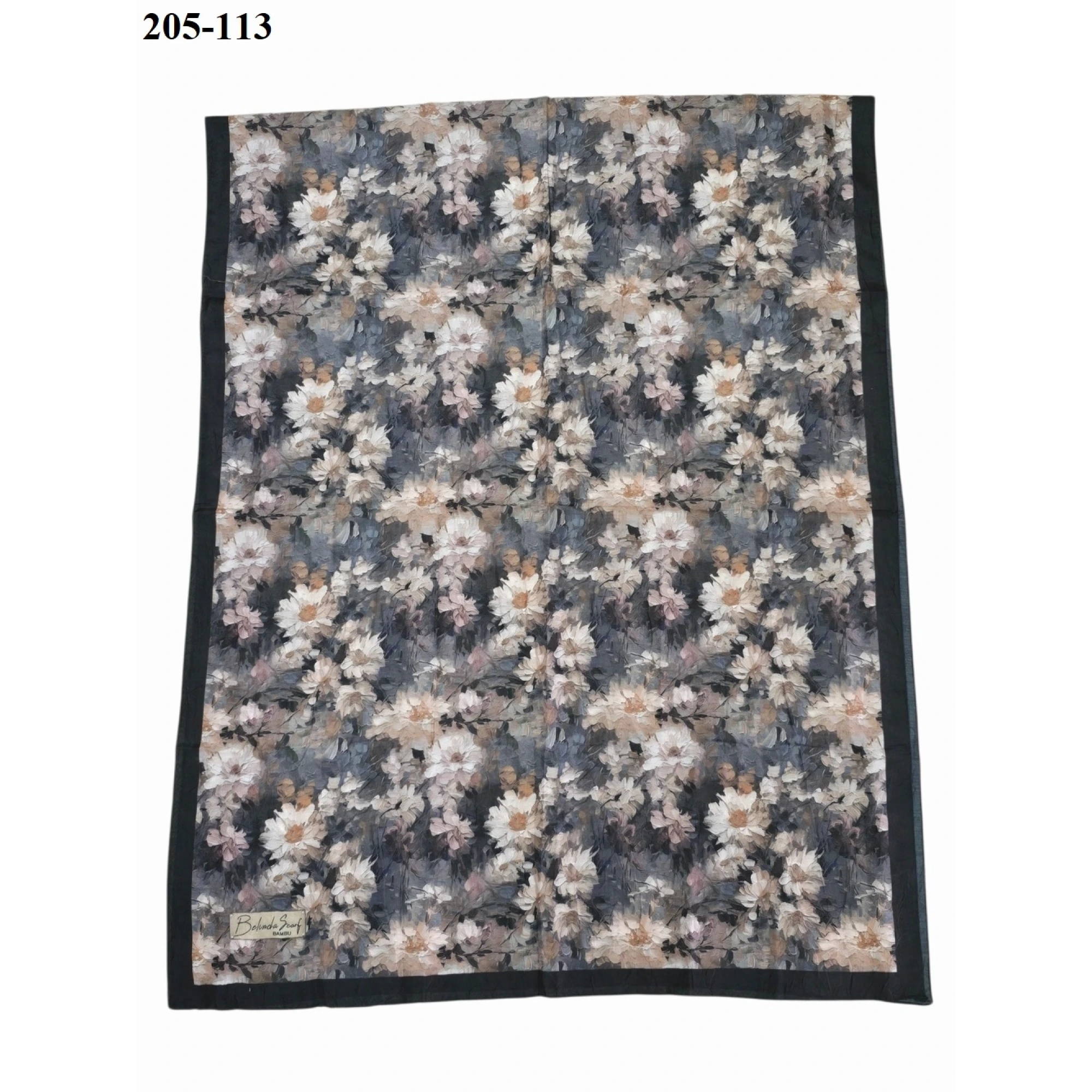 Belinda Scarf Bambu Kraş Pamuk Şal (Siyah) 205-113