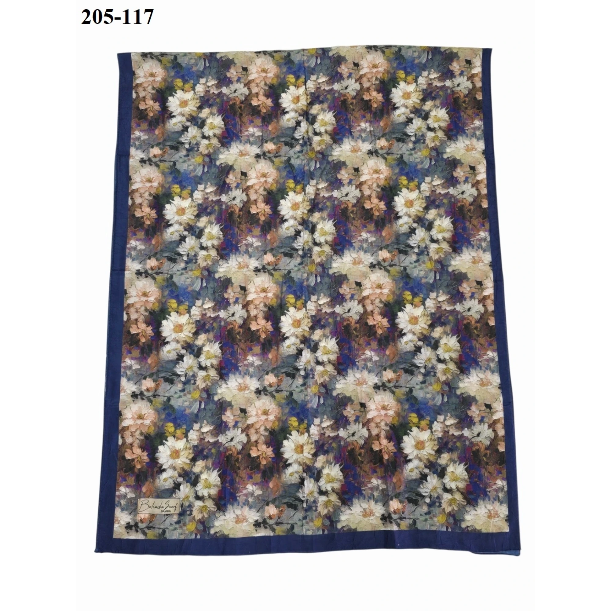 Belinda Scarf Bambu Kraş Pamuk Şal (Lacivert) 205-117