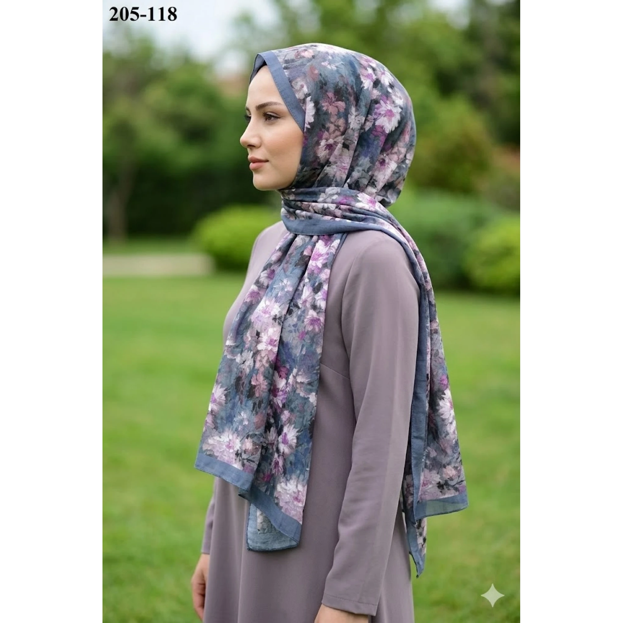 Belinda Scarf Bambu Kraş Pamuk Şal (İndigo) 205-118