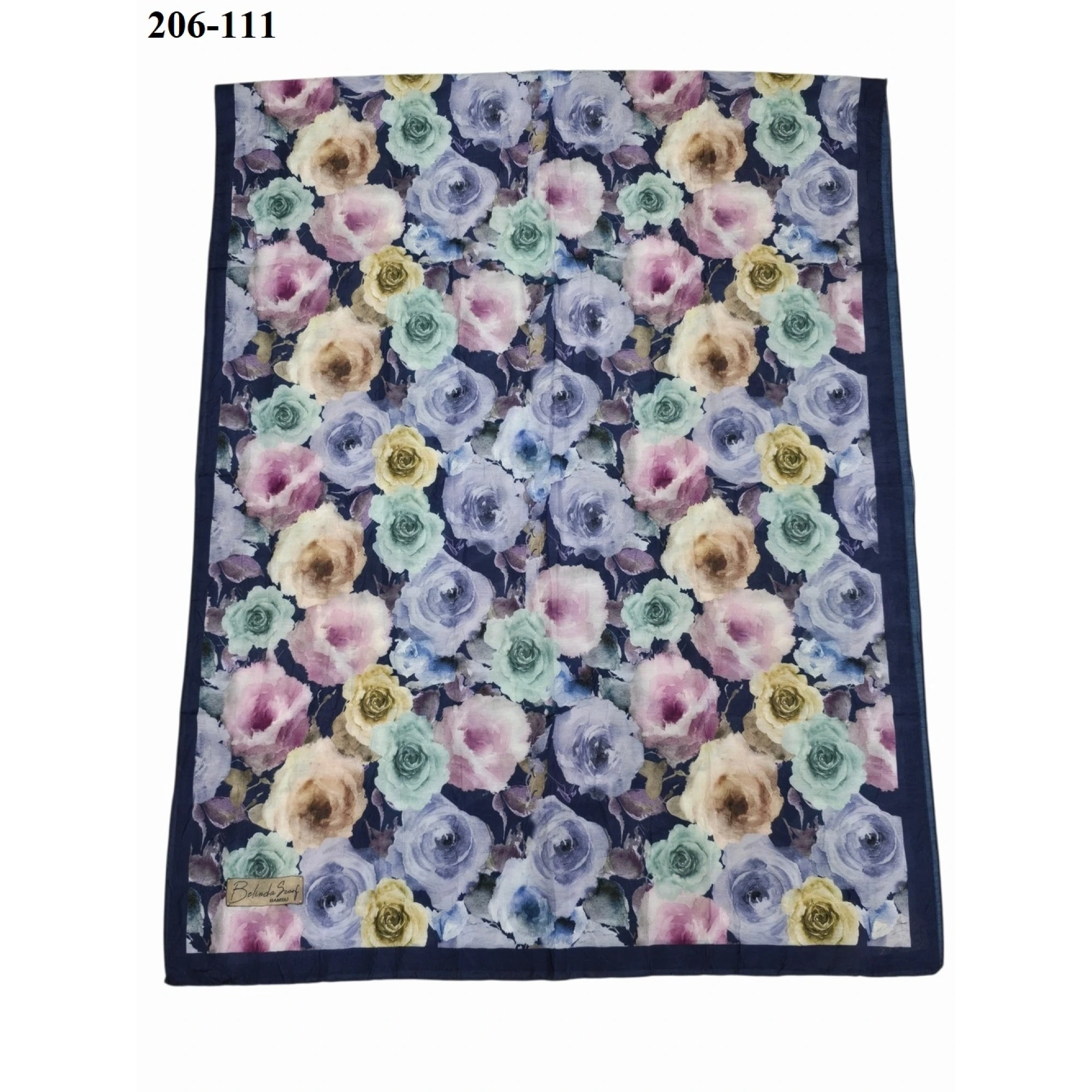 Belinda Scarf Bambu Kraş Pamuk Şal (Lacivert) 206-111