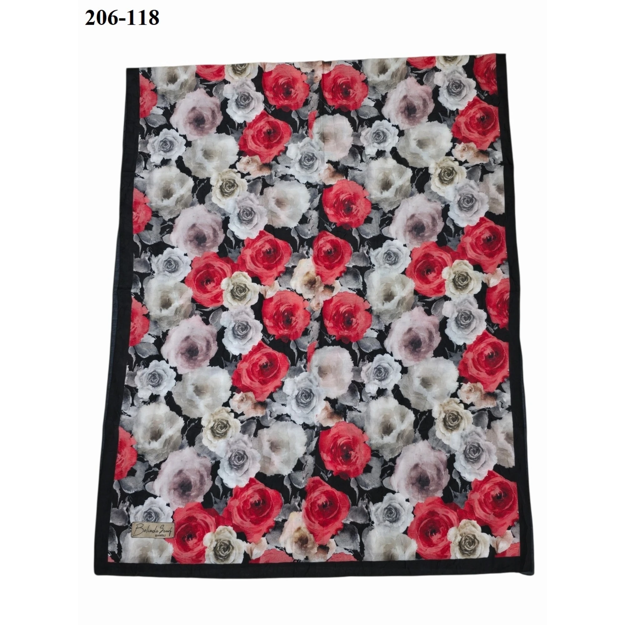 Belinda Scarf Bambu Kraş Pamuk Şal (Siyah) 206-118