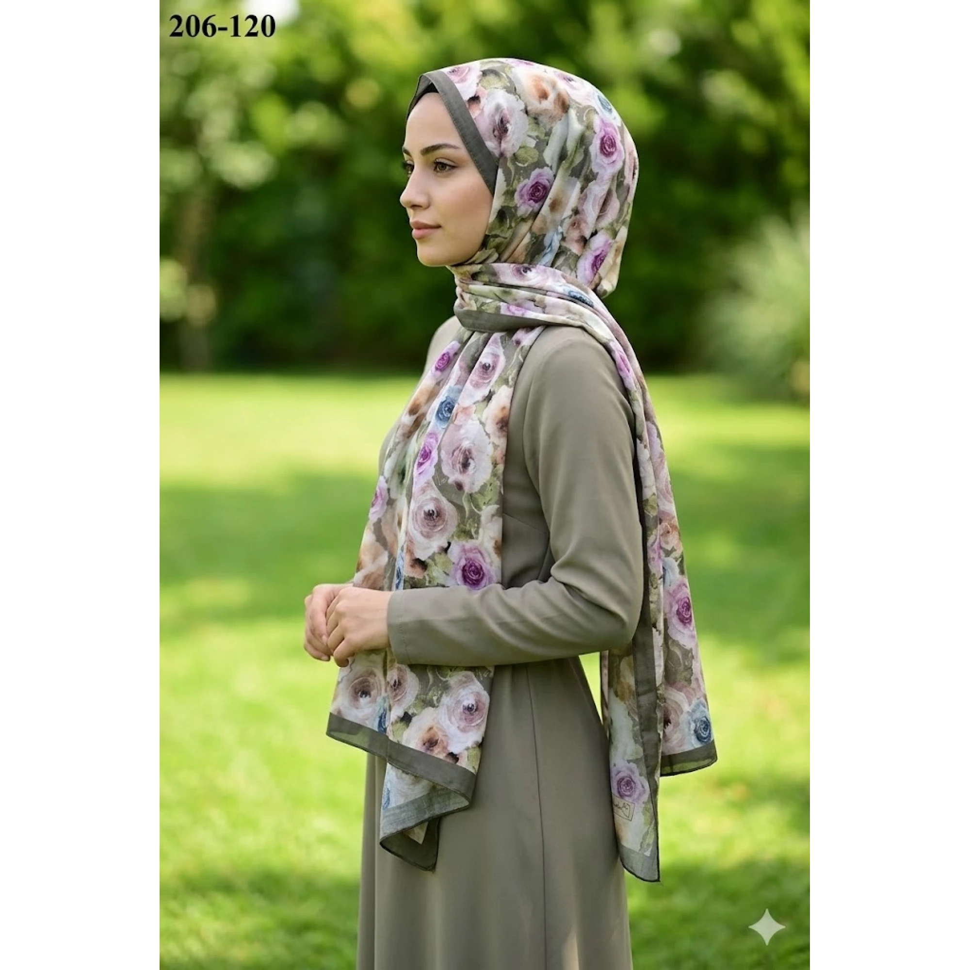 Belinda Scarf Bambu Kraş Pamuk Şal (Yeşil) 206-120