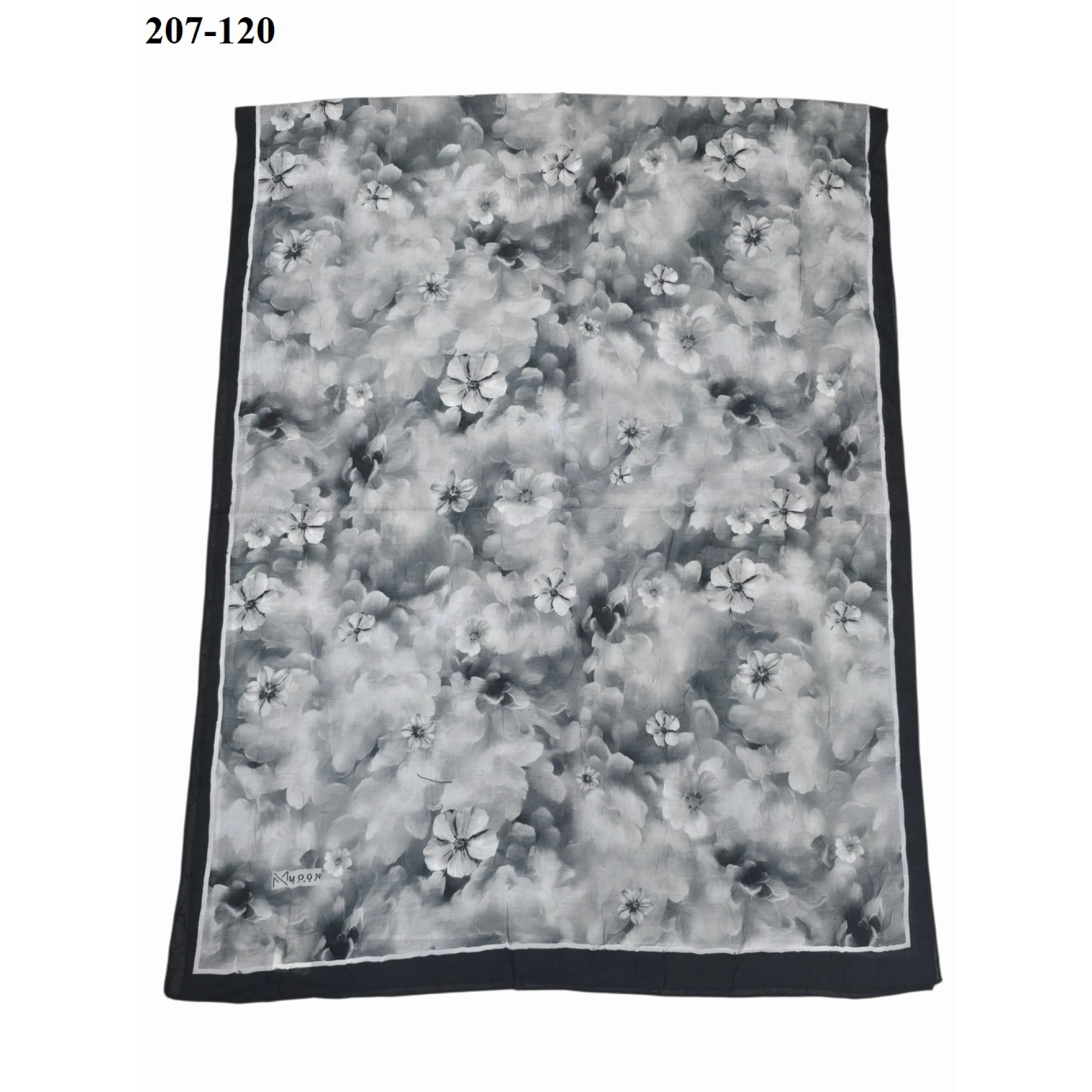 Moon Scarf Bambu Kraş Pamuk Şal (Siyah) 207-120