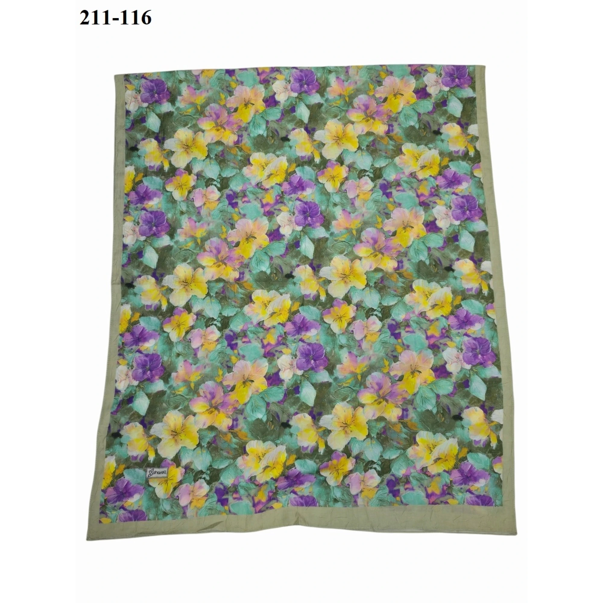 Sharell Bambu Kraş Pamuk Şal (Yeşil) 211-116