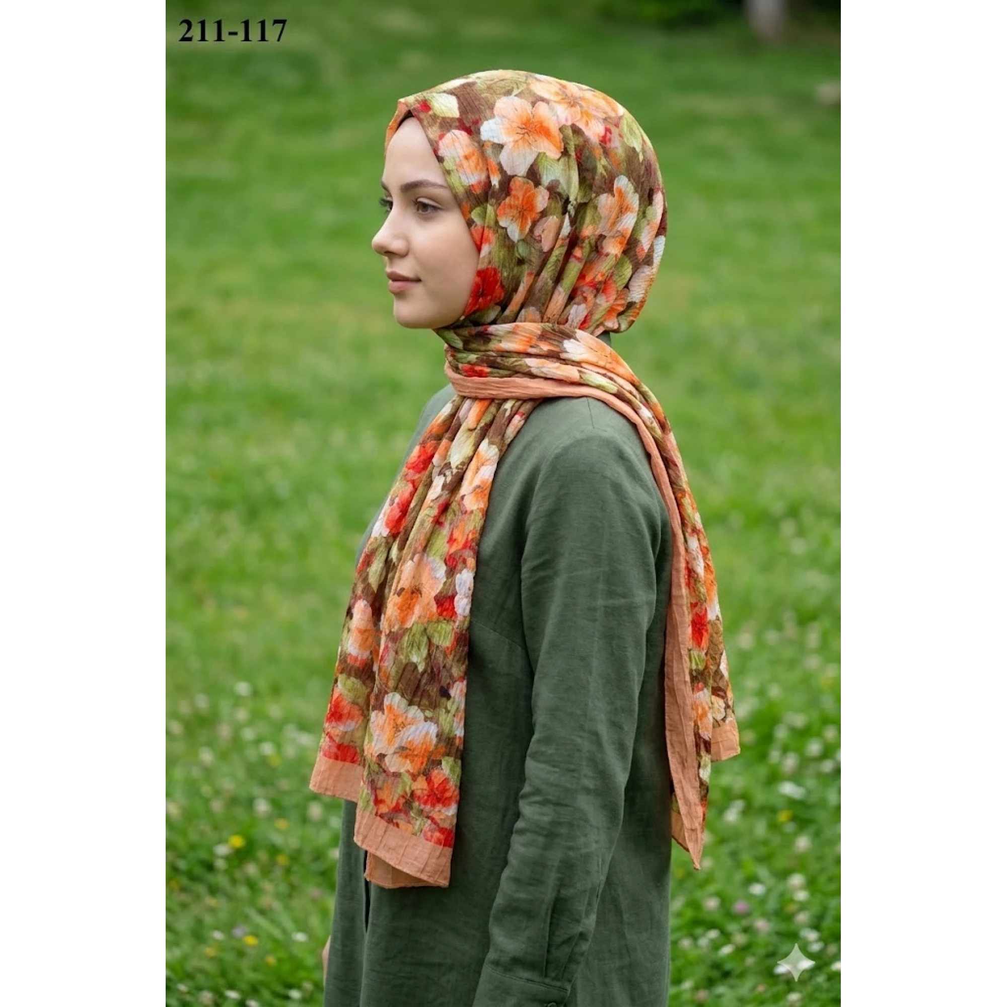 Sharell Bambu Kraş Pamuk Şal (Somon) 211-117