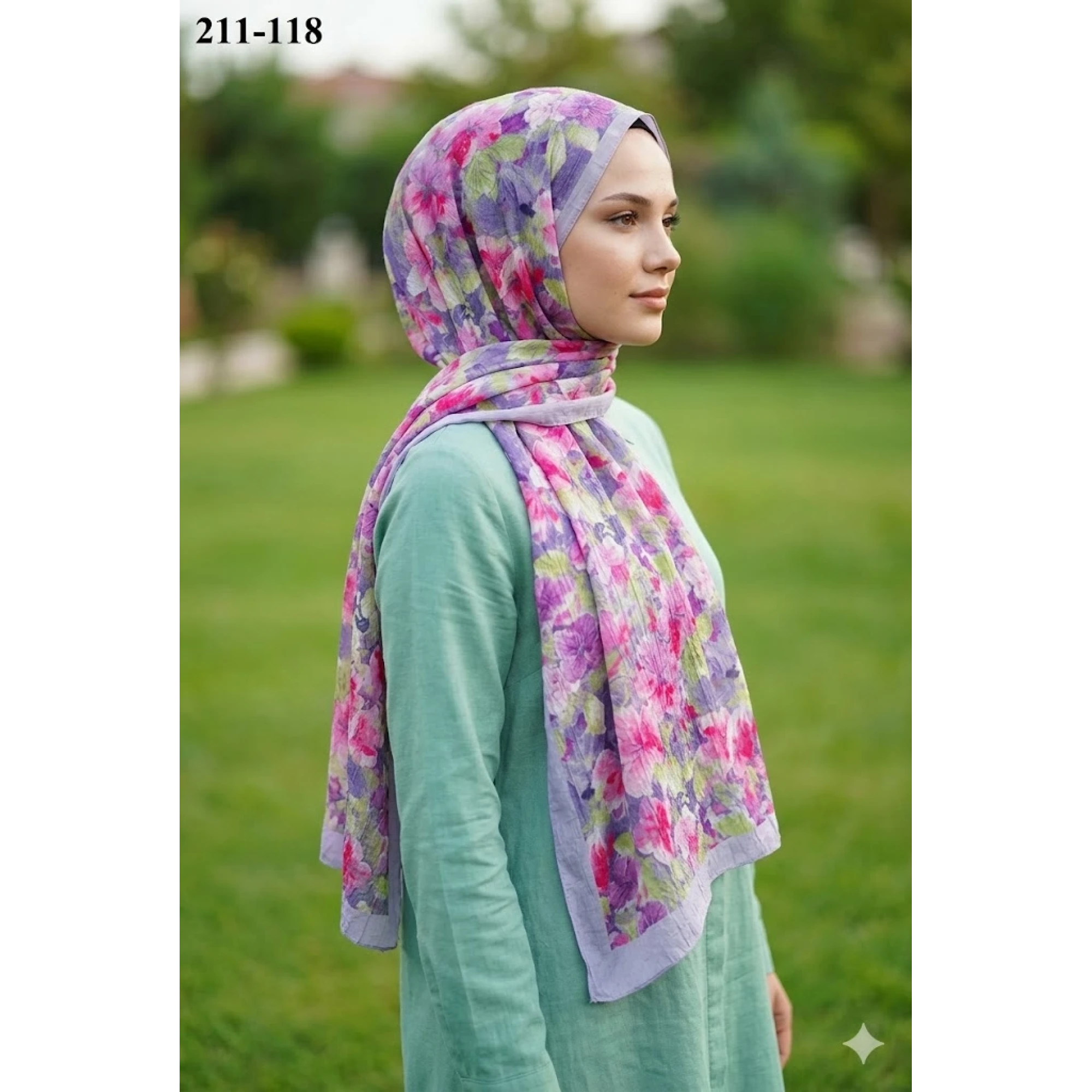 Sharell Bambu Kraş Pamuk Şal (Lila) 211-118