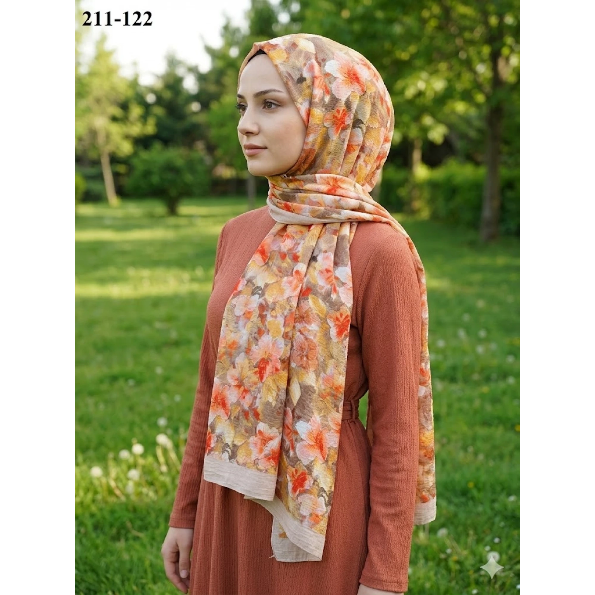 Sharell Bambu Kraş Pamuk Şal (Bej) 211-122