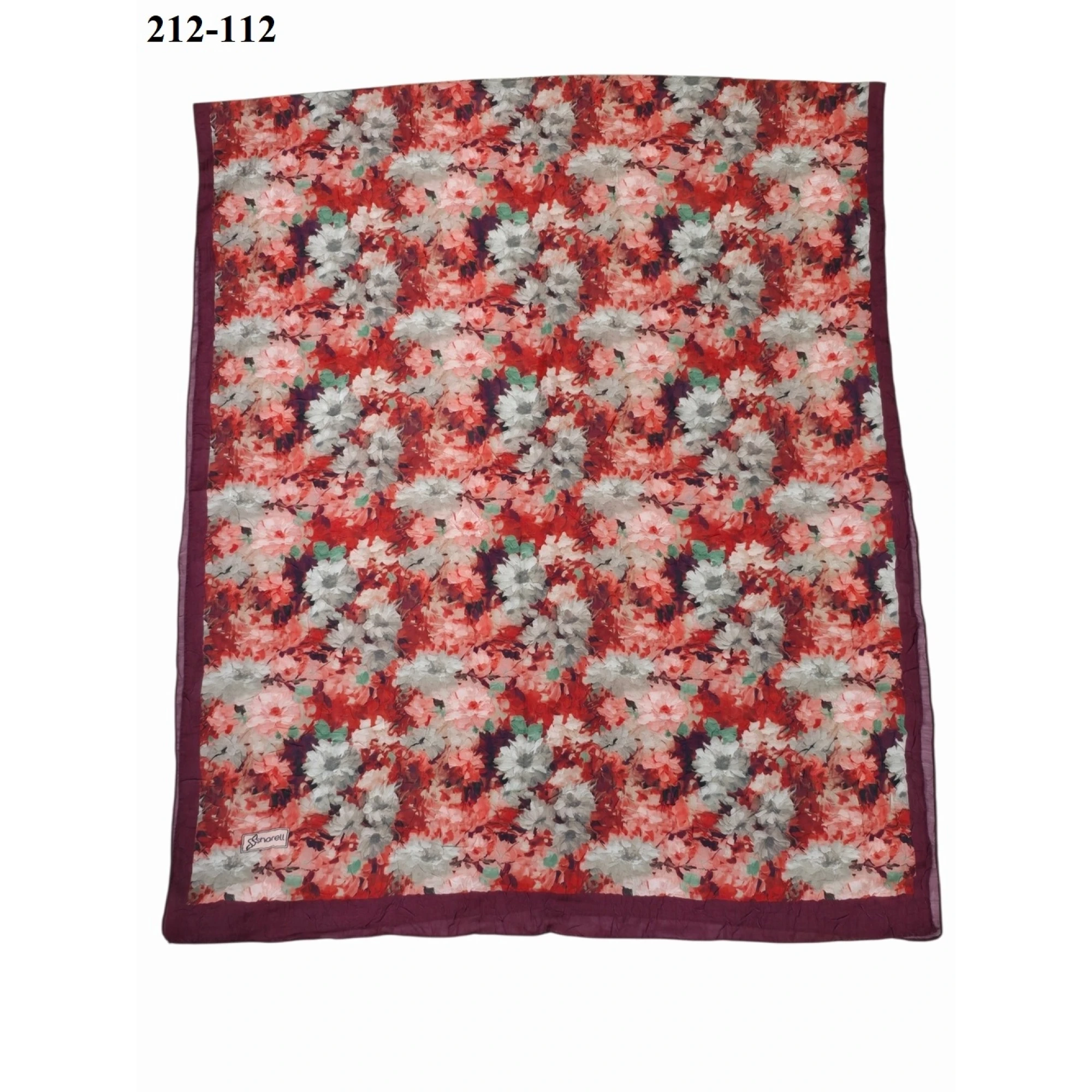 Sharell Bambu Kraş Pamuk Şal (Bordo) 212-112