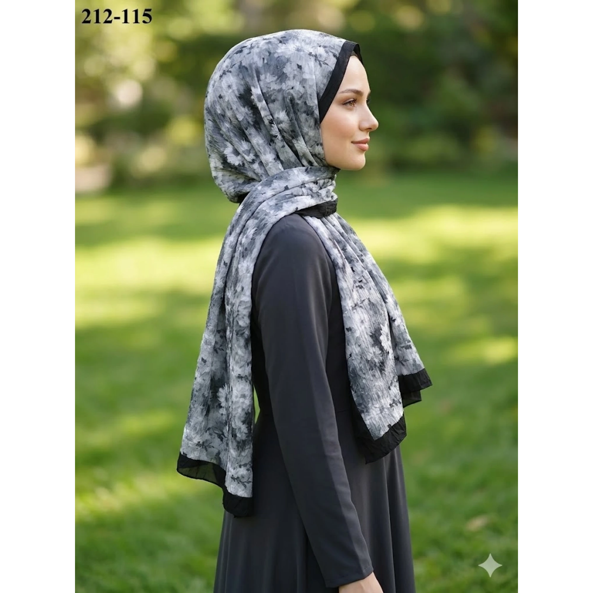 Sharell Bambu Kraş Pamuk Şal (Siyah) 212-115