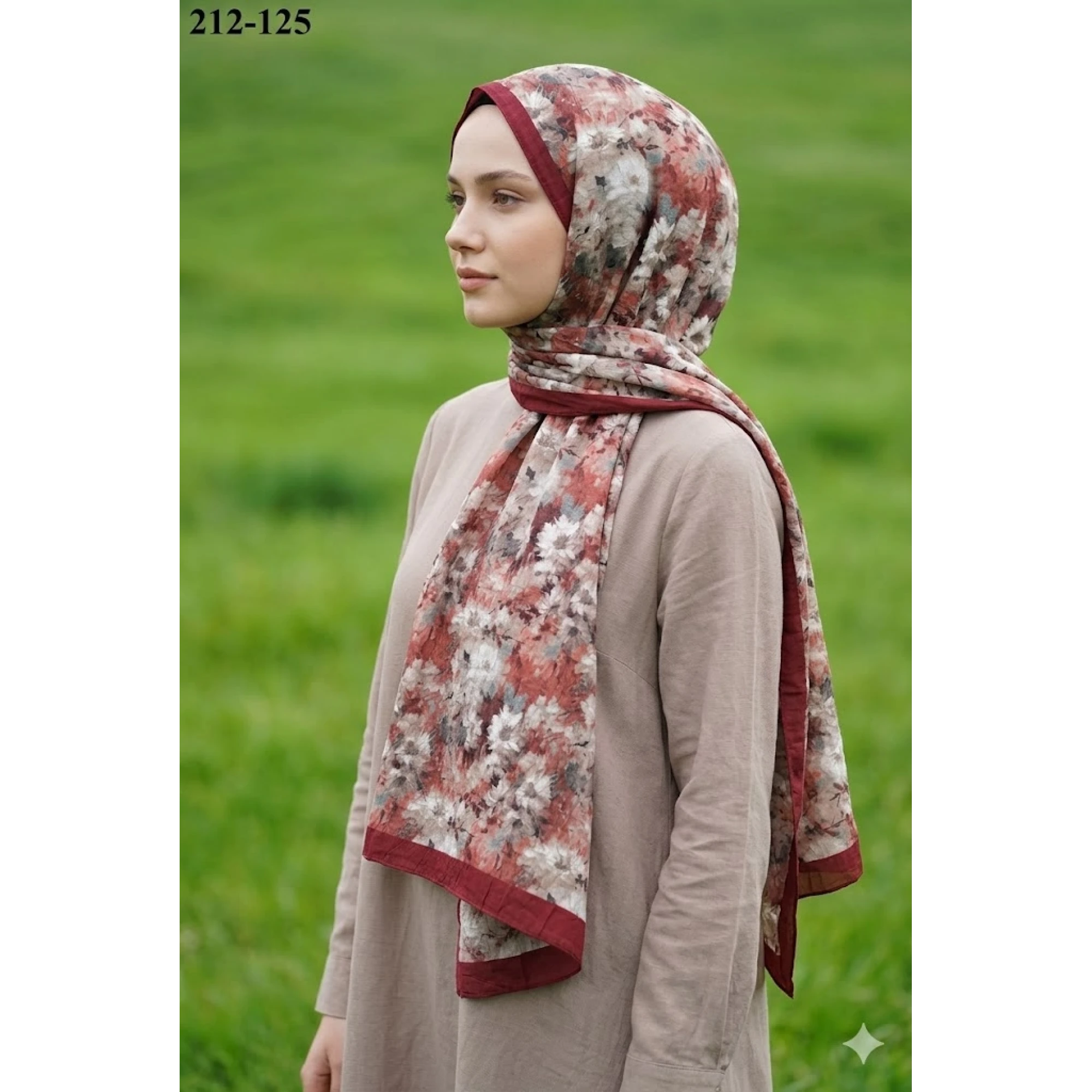 Sharell Bambu Kraş Pamuk Şal (Şarabi) 212-125